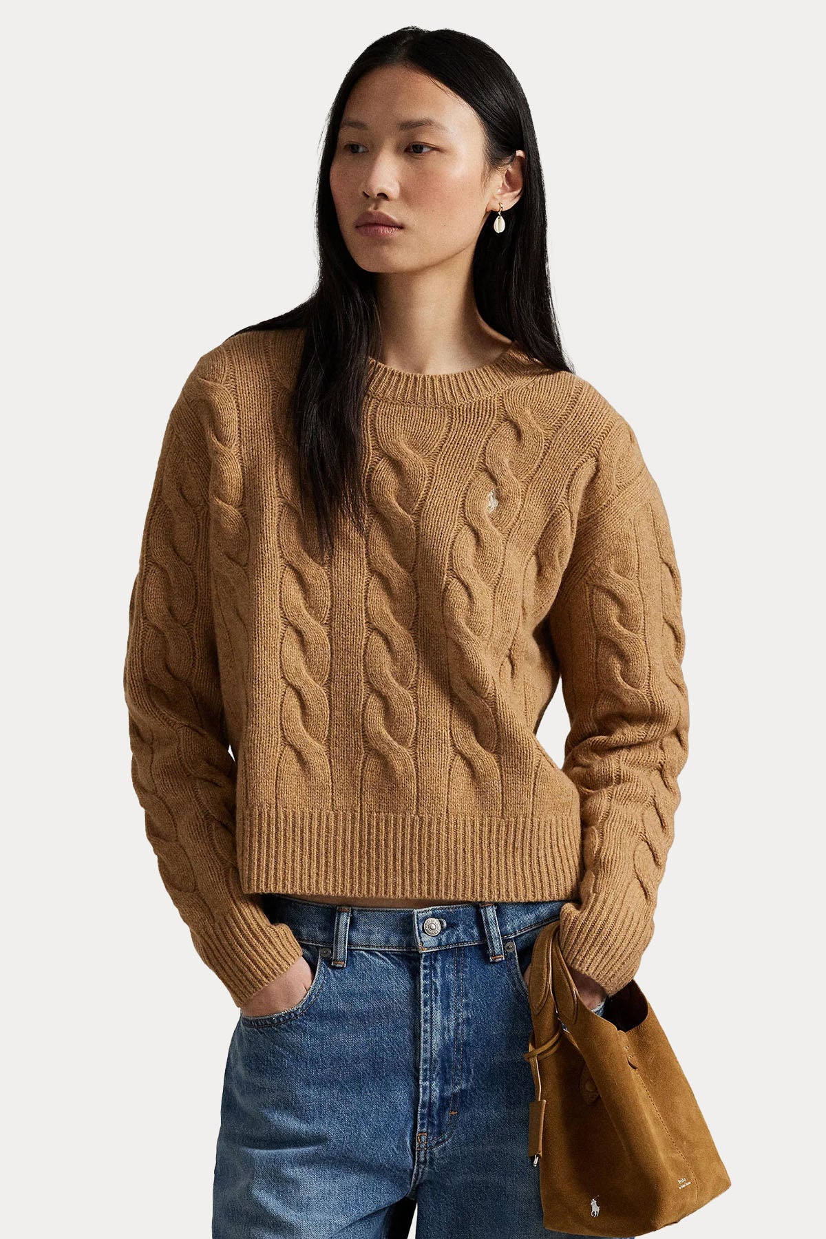 Polo Ralph Lauren Relaxed Fit Saç Örgü Kaşmir Yün Triko