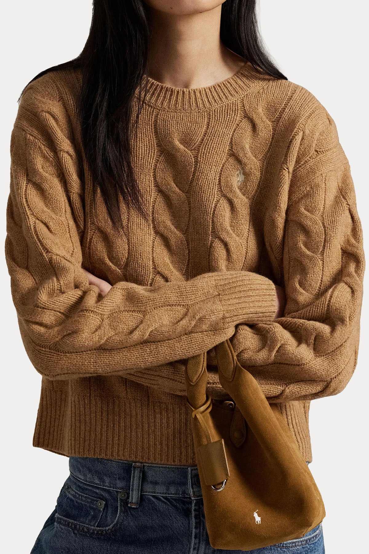 Polo Ralph Lauren Relaxed Fit Saç Örgü Kaşmir Yün Triko