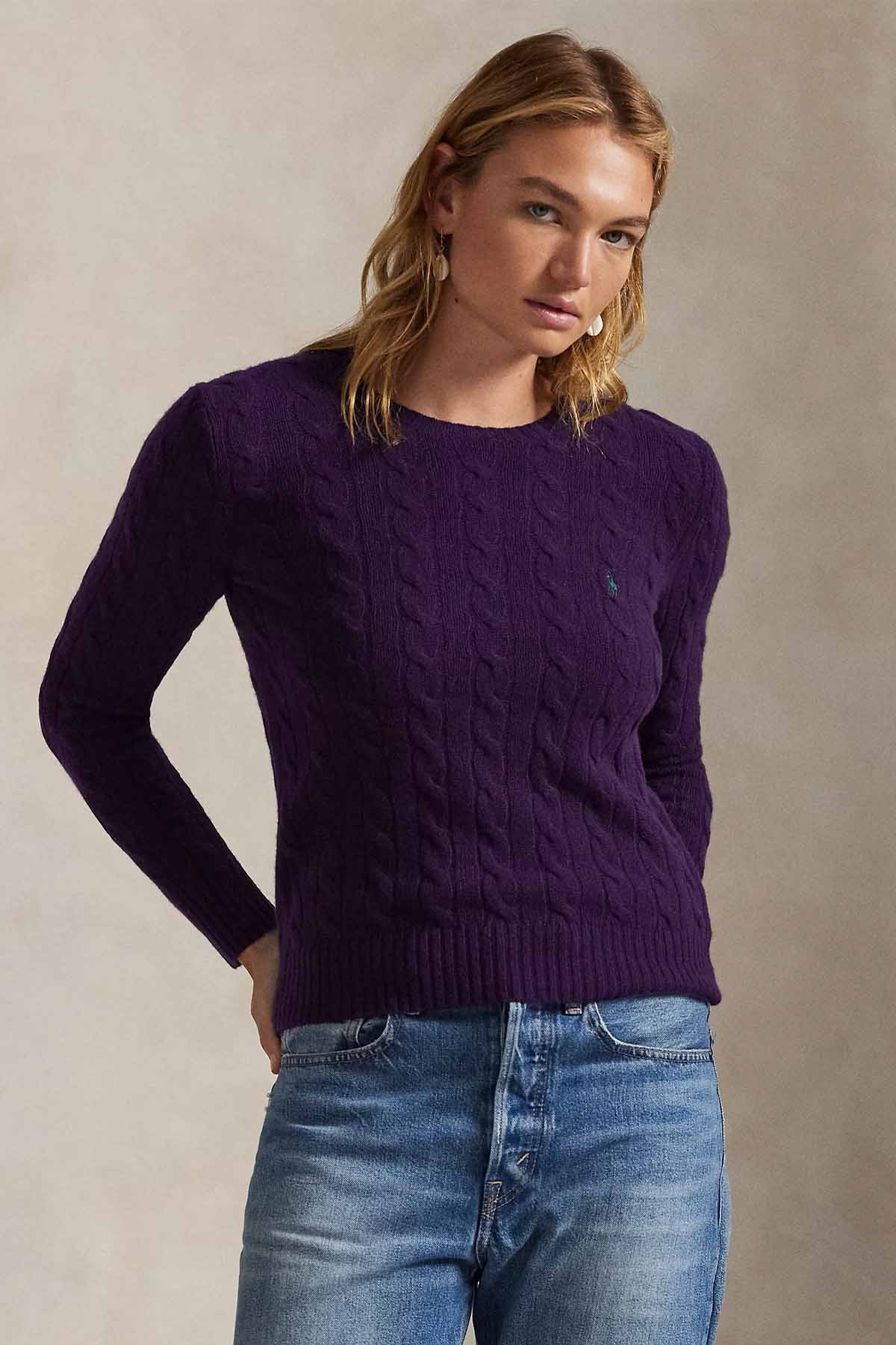 Polo Ralph Lauren Slim Fit Saç Örgü Kaşmir Yün Triko