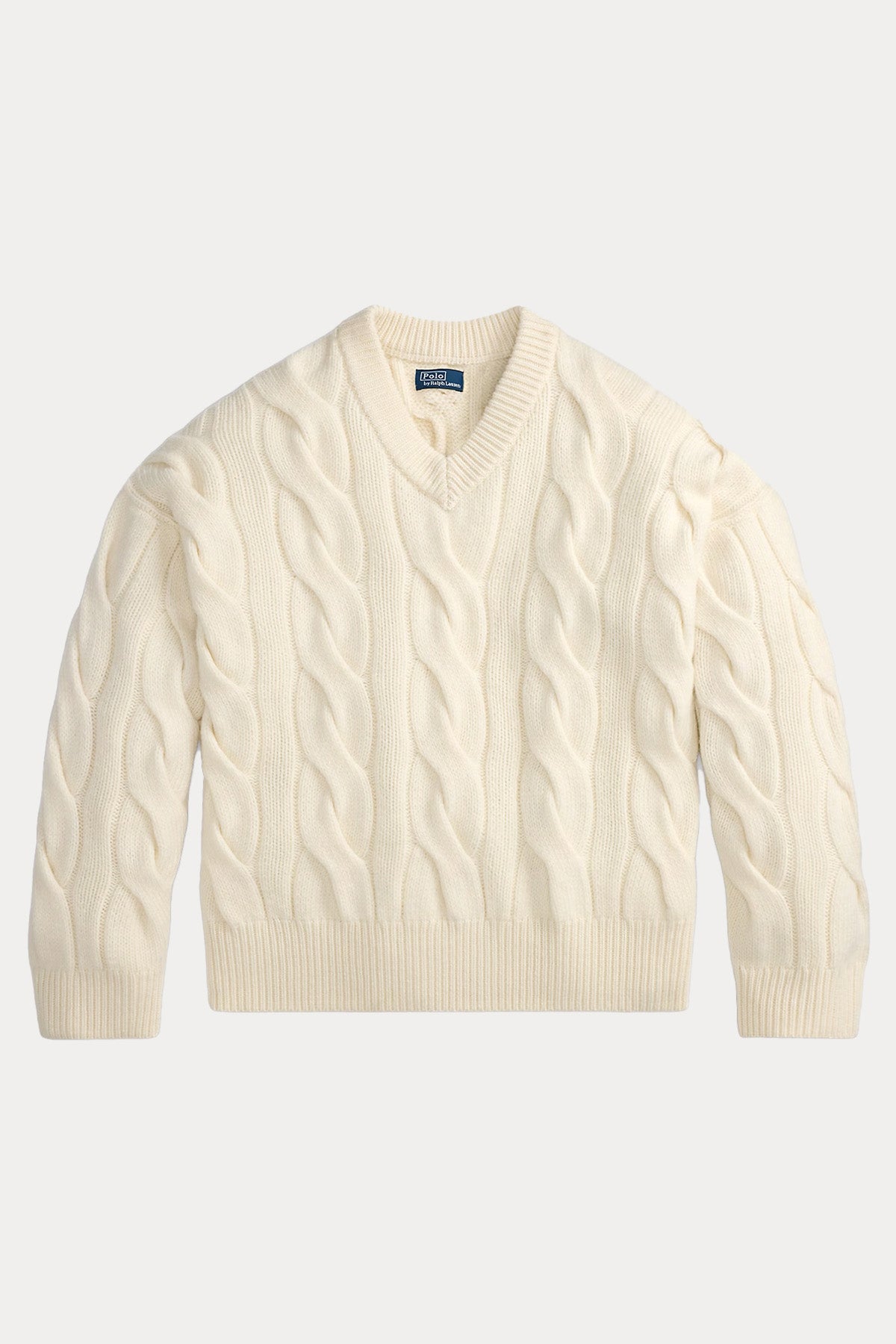 Polo Ralph Lauren Relaxed Fit V Yaka Saç Örgü Kaşmir Yün Triko