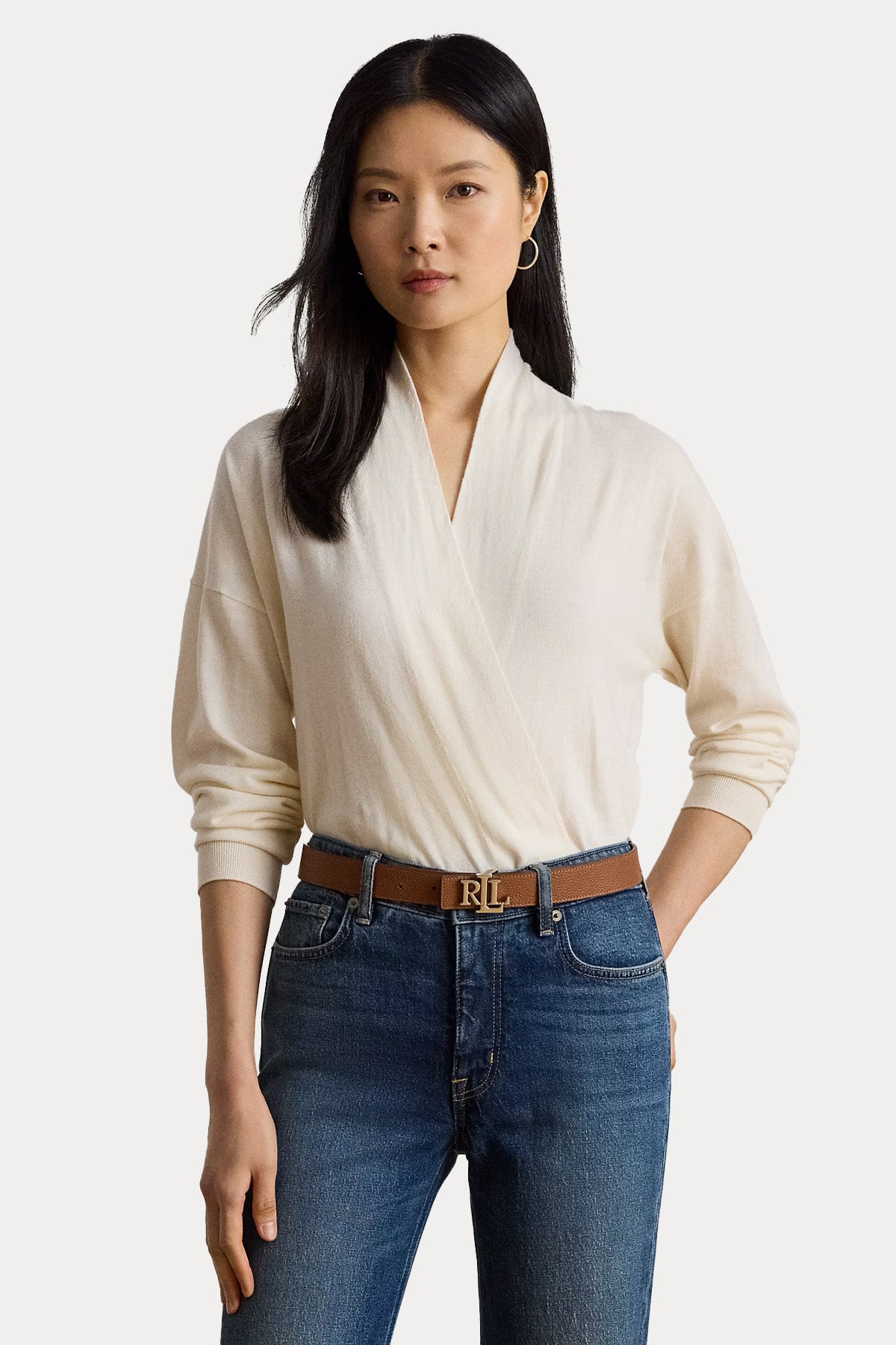 Polo Ralph Lauren Kruvaze V Yaka İnce Örgü Triko