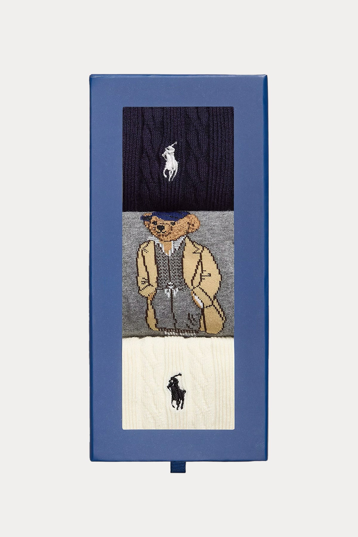 Polo Ralph Lauren 3'lü Paket Polo Bear Saç Örgü Çorap