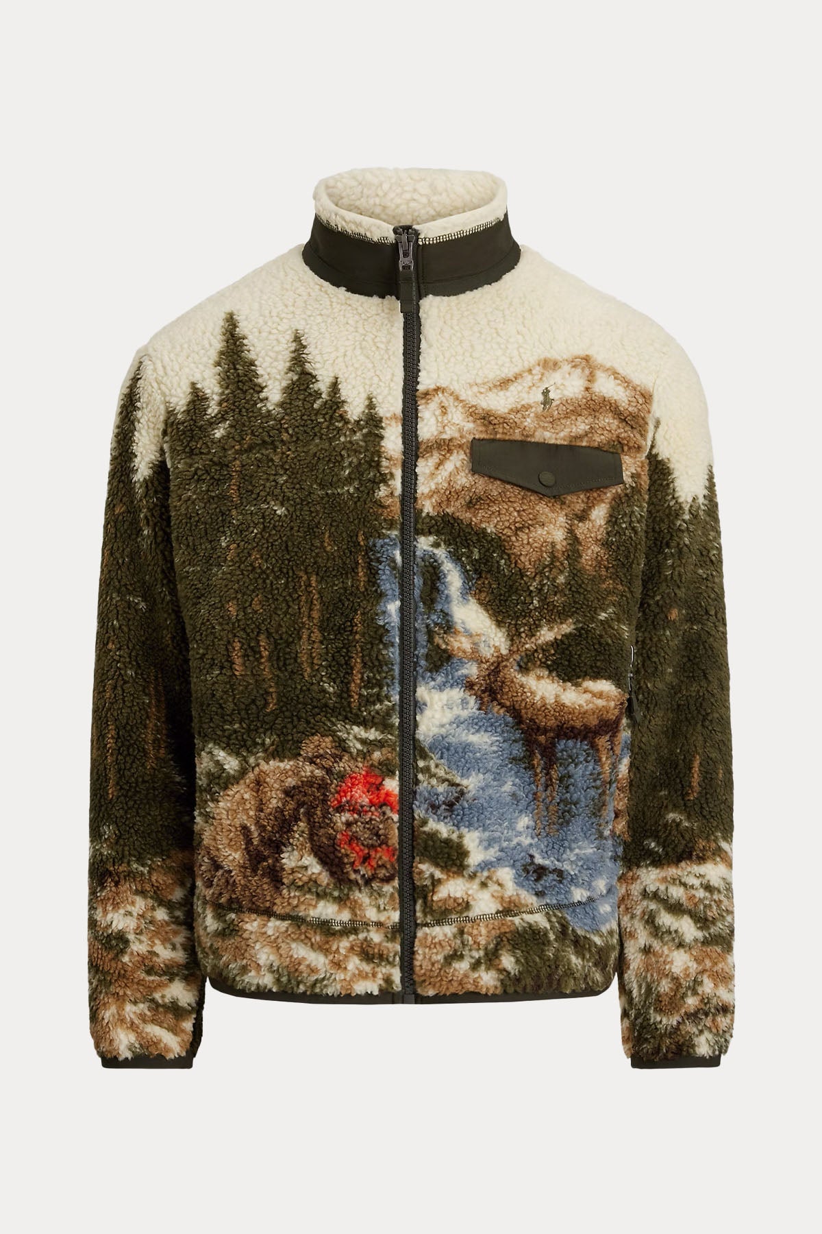 Polo Ralph Lauren Doğa Temalı Dik Yaka Peluş Ceket