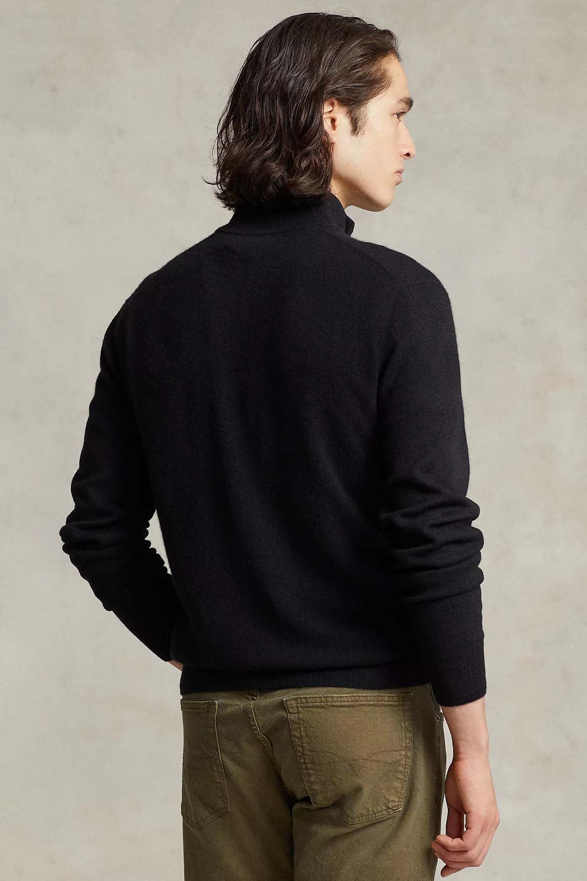 Polo Ralph Lauren Dik Yaka Yarım Fermuarlı Örgü Yün Triko-Triko-Libas