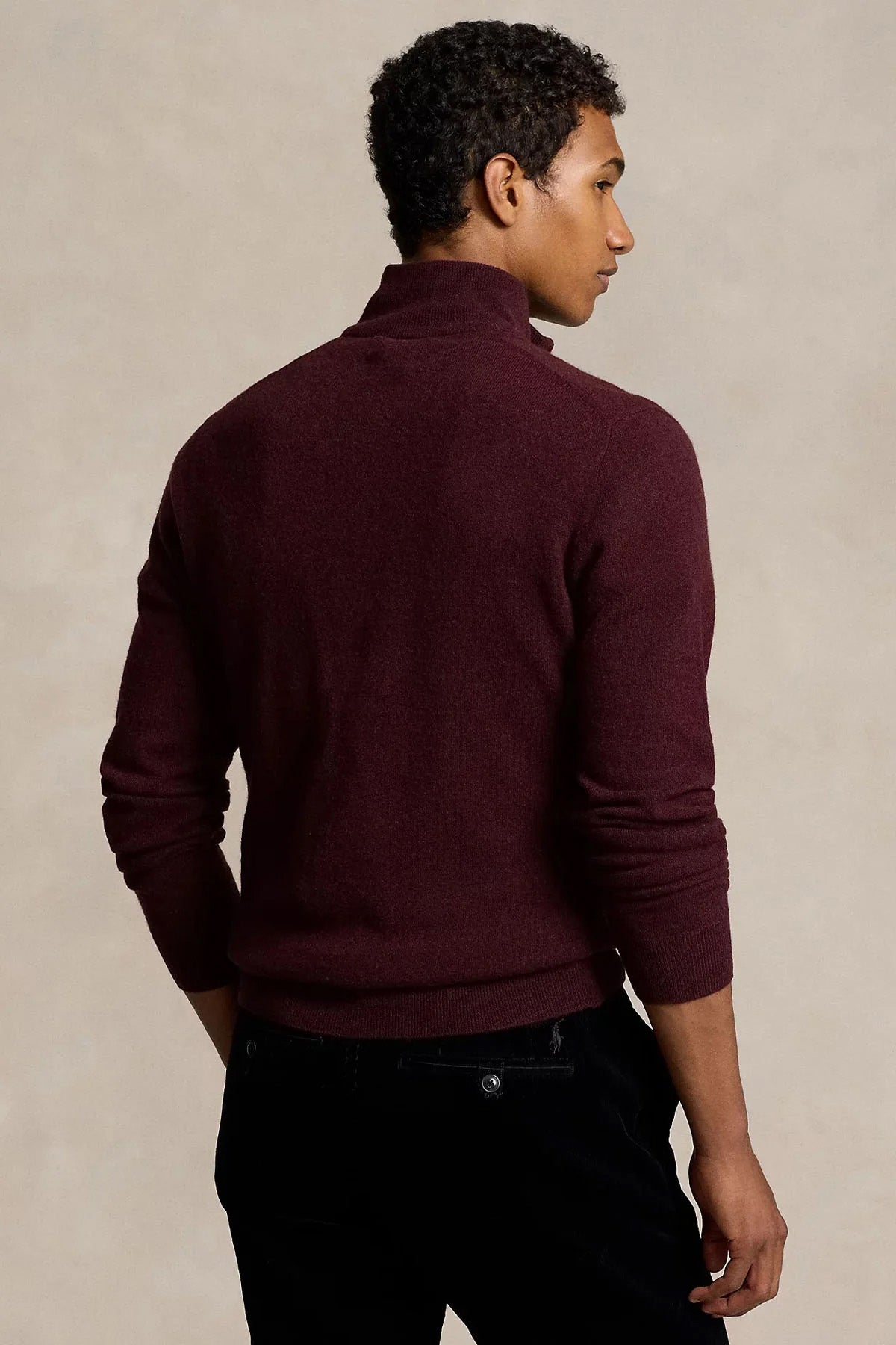 Polo Ralph Lauren Dik Yaka Yarım Fermuarlı Örgü Yün Triko