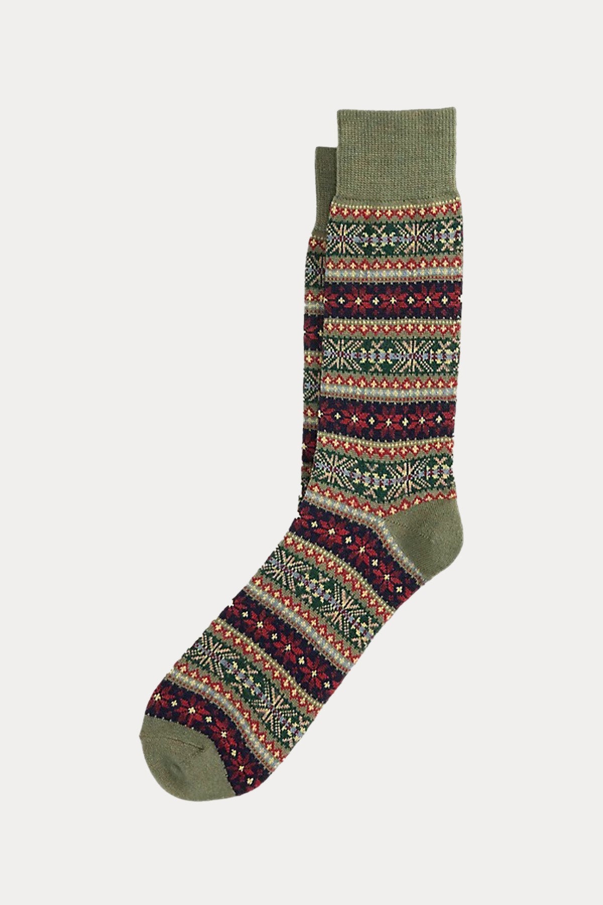 Polo Ralph Lauren Fire Isle Desenli İnce Örgü Yün Çorap