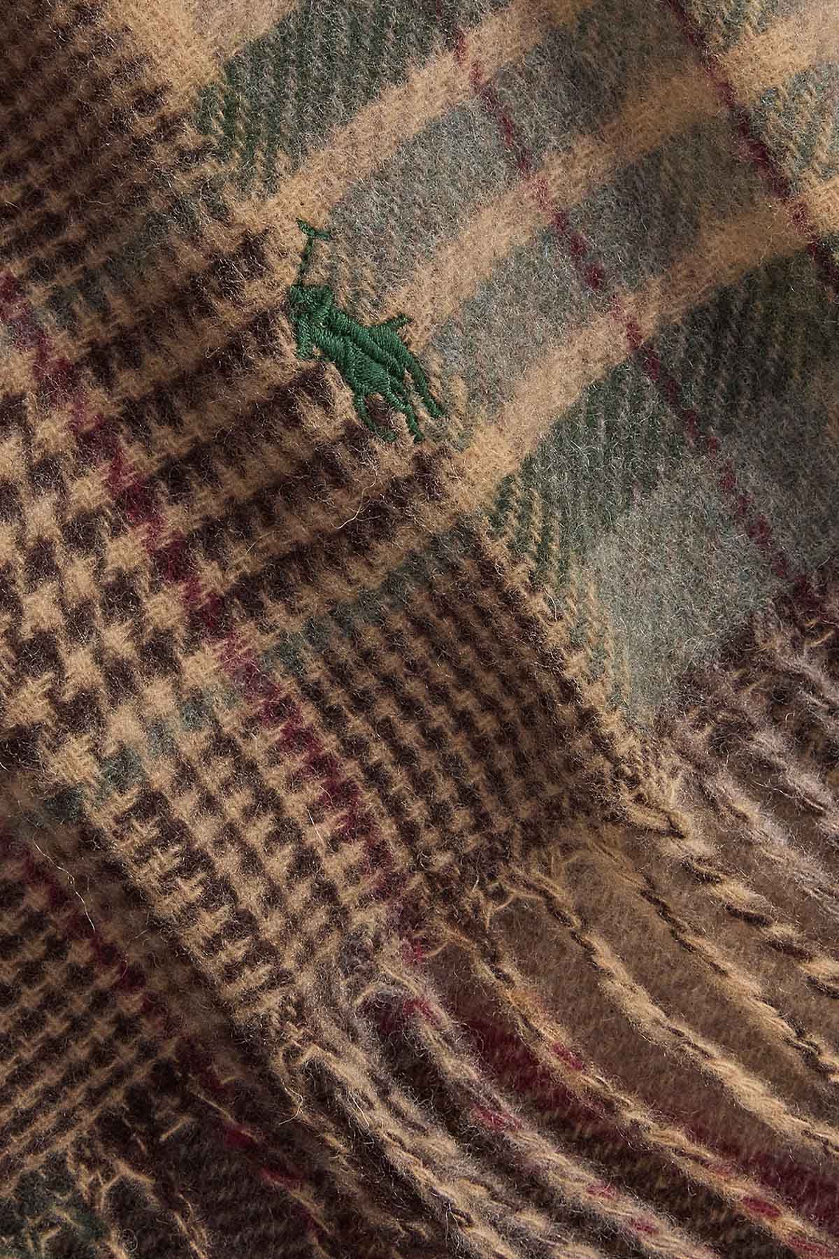 Polo Ralph Lauren Ekose Desenli Logolu Yün Atkı