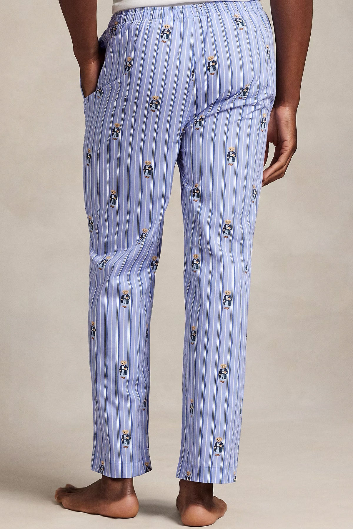 Polo Ralph Lauren Beli Lastikli Çizgili Polo Bear Pijama Altı