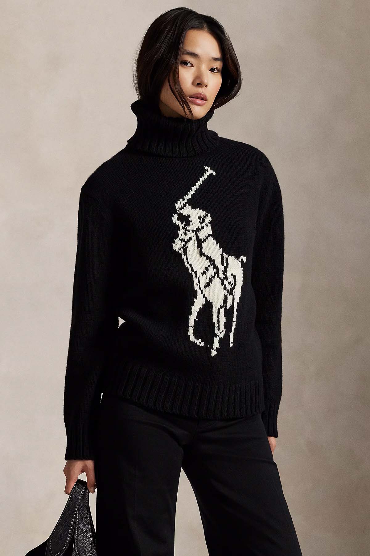 Polo Ralph Lauren Big Pony Logolu Balıkçı Yaka Örgü Yün Triko