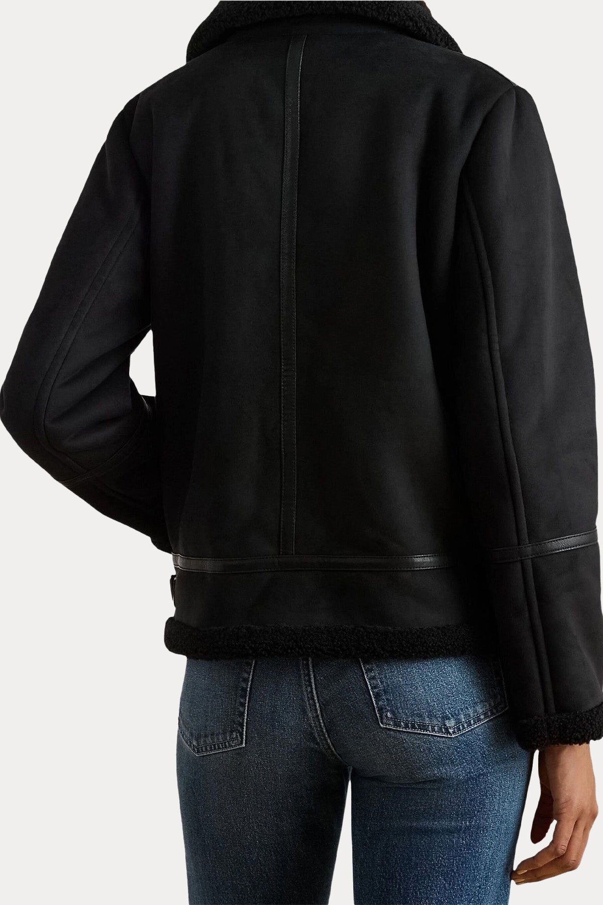 Polo Ralph Lauren Regular Fit İçi Kürklü Nubuk Biker Ceket