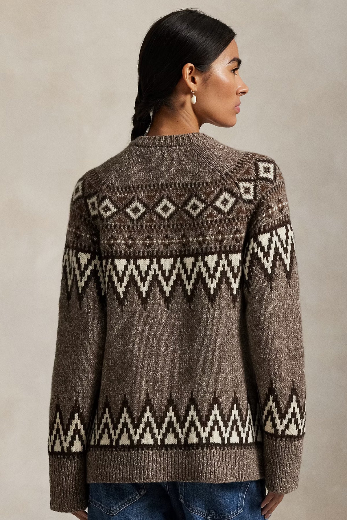 Polo Ralph Lauren Relaxed Fit Fair Isle Desenli Örgü Yün Triko Ceket