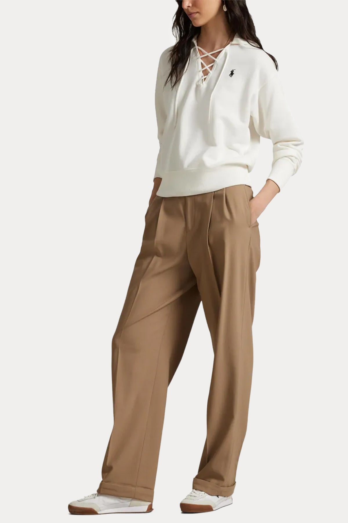 Polo Ralph Lauren Comfort Fit Bağcıklı Polo V Yaka Örgü Sweatshirt