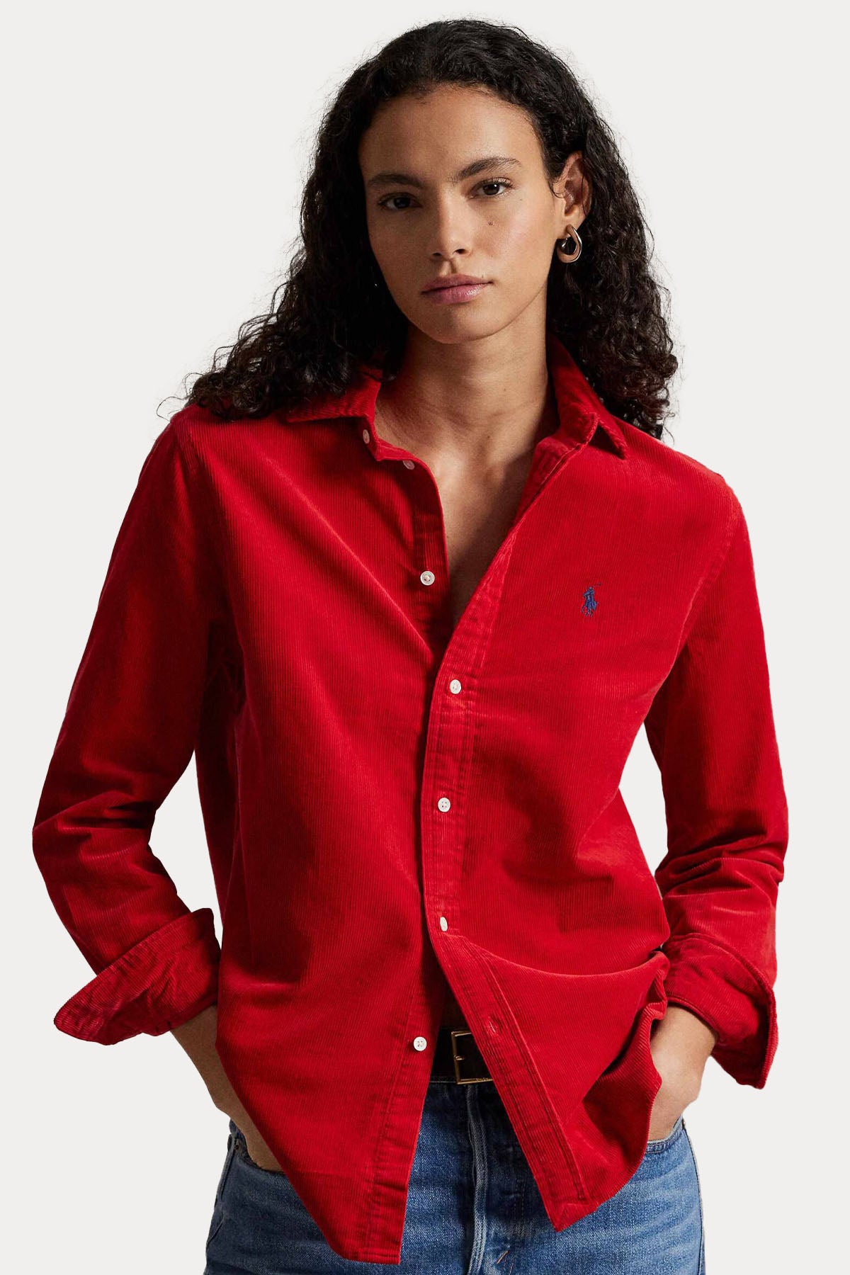 Polo Ralph Lauren Classic Fit Fitilli Kadife Gömlek