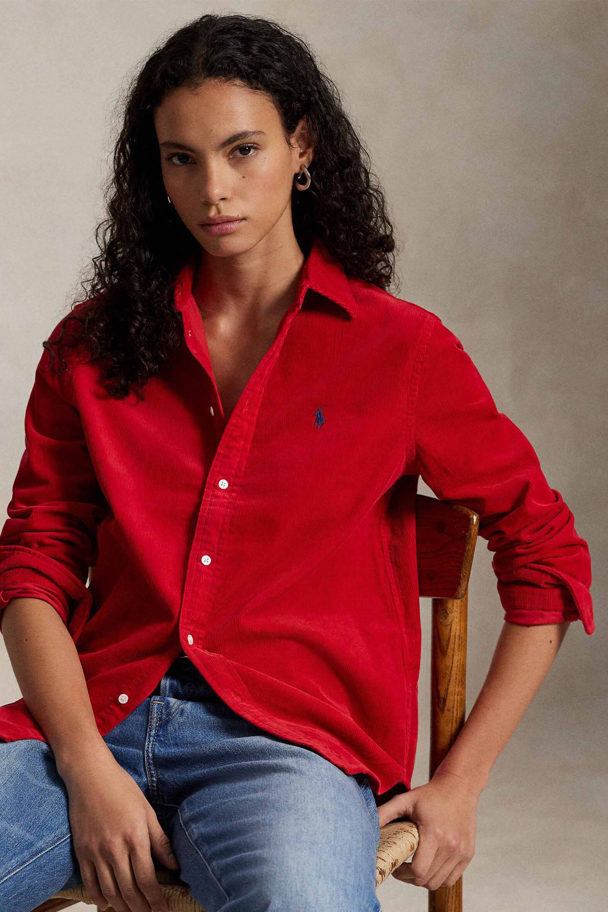 Polo Ralph Lauren Classic Fit Fitilli Kadife Gömlek