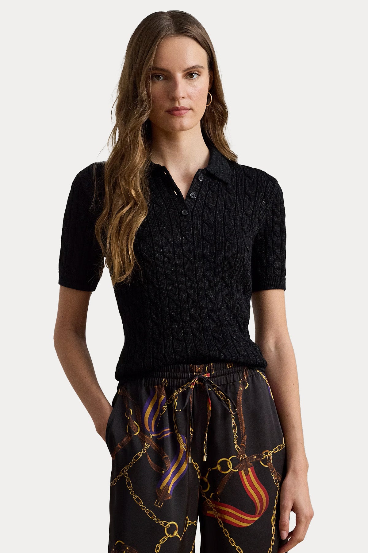 Polo Ralph Lauren Slim Fit Polo Yaka Saç Örgü Triko