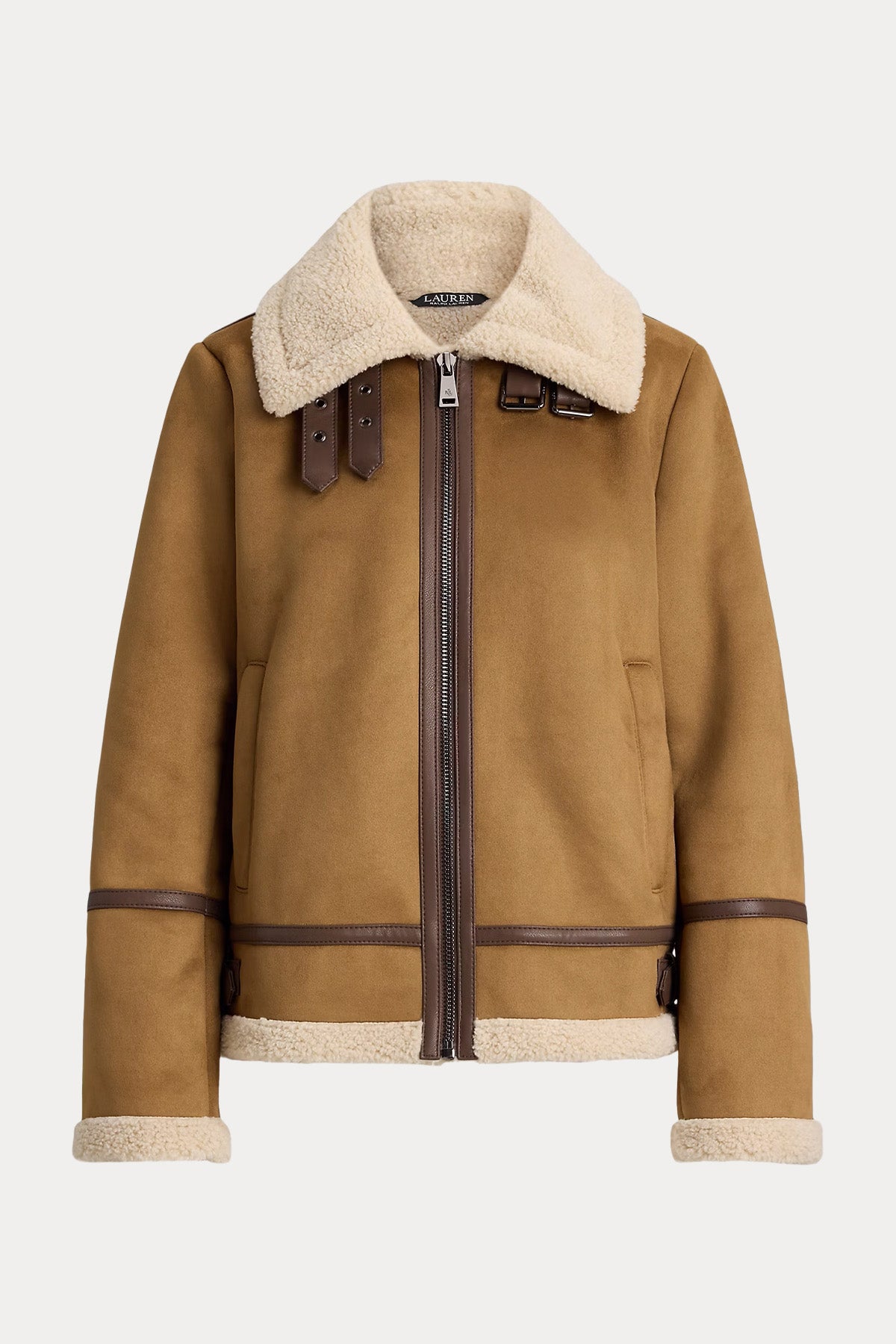 Polo Ralph Lauren Regular Fit İçi Kürklü Nubuk Biker Ceket