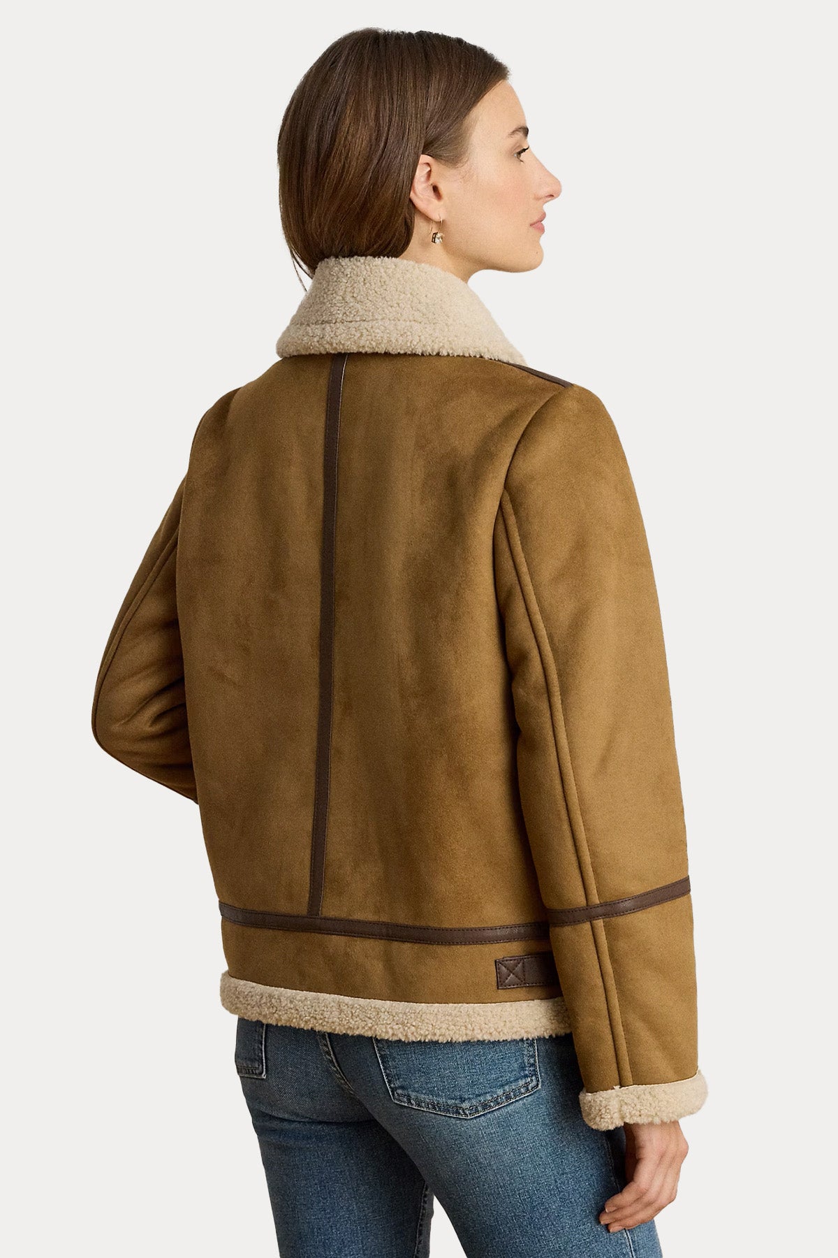 Polo Ralph Lauren Regular Fit İçi Kürklü Nubuk Biker Ceket