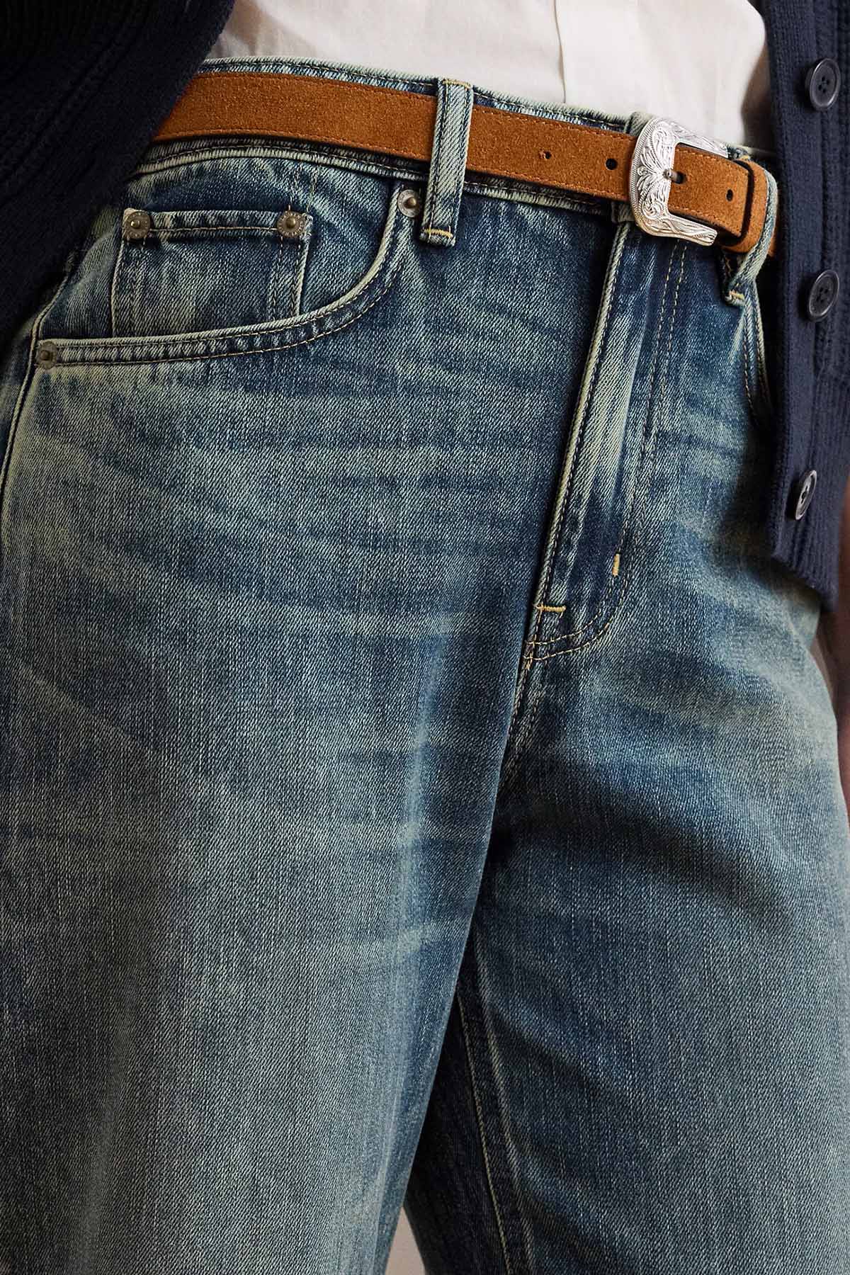 Polo Ralph Lauren Cropped Barrel Fit Yıkamalı Crop Jeans