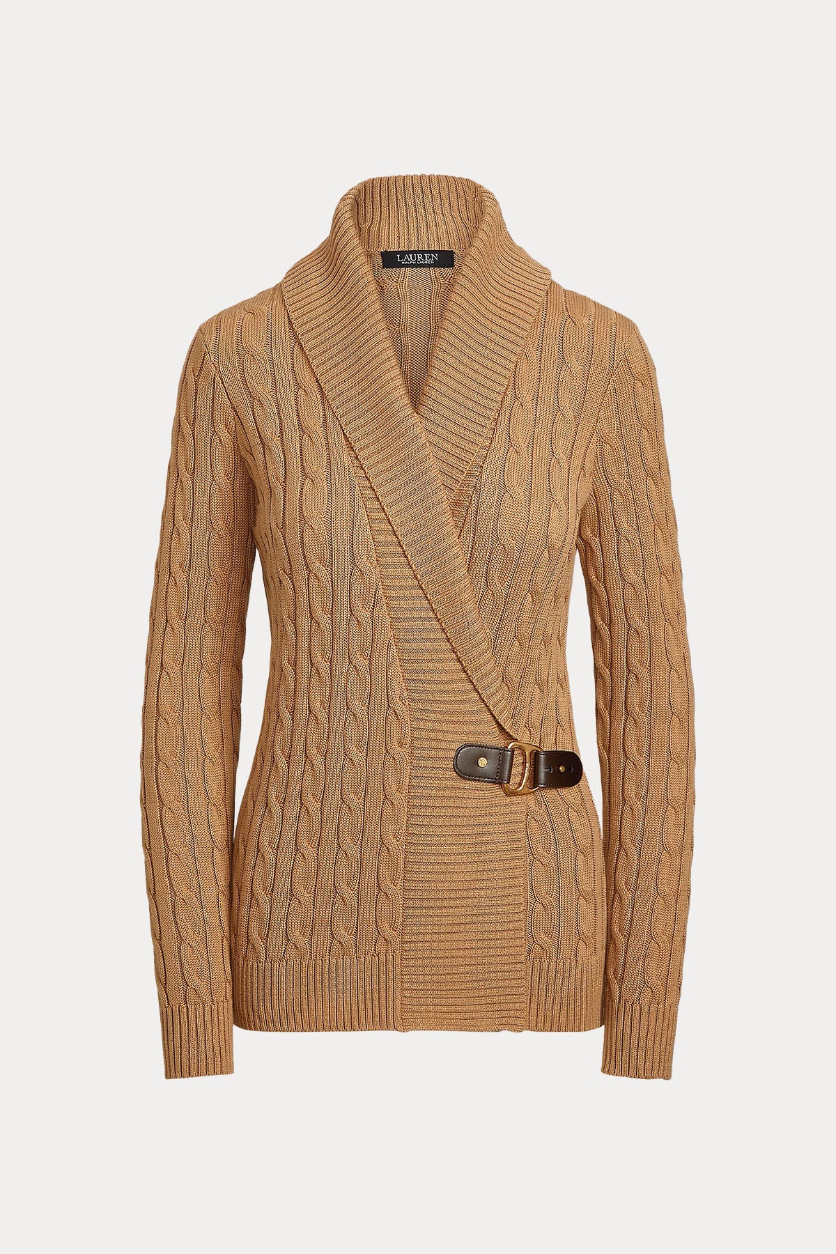 Polo Ralph Lauren Saç Örgü Kemerli Şal Yaka Triko Ceket