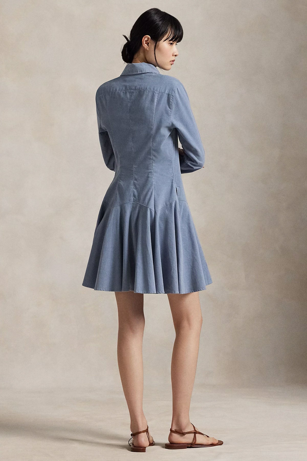 Polo Ralph Lauren Fitilli Kadife Mini Gömlek Elbise