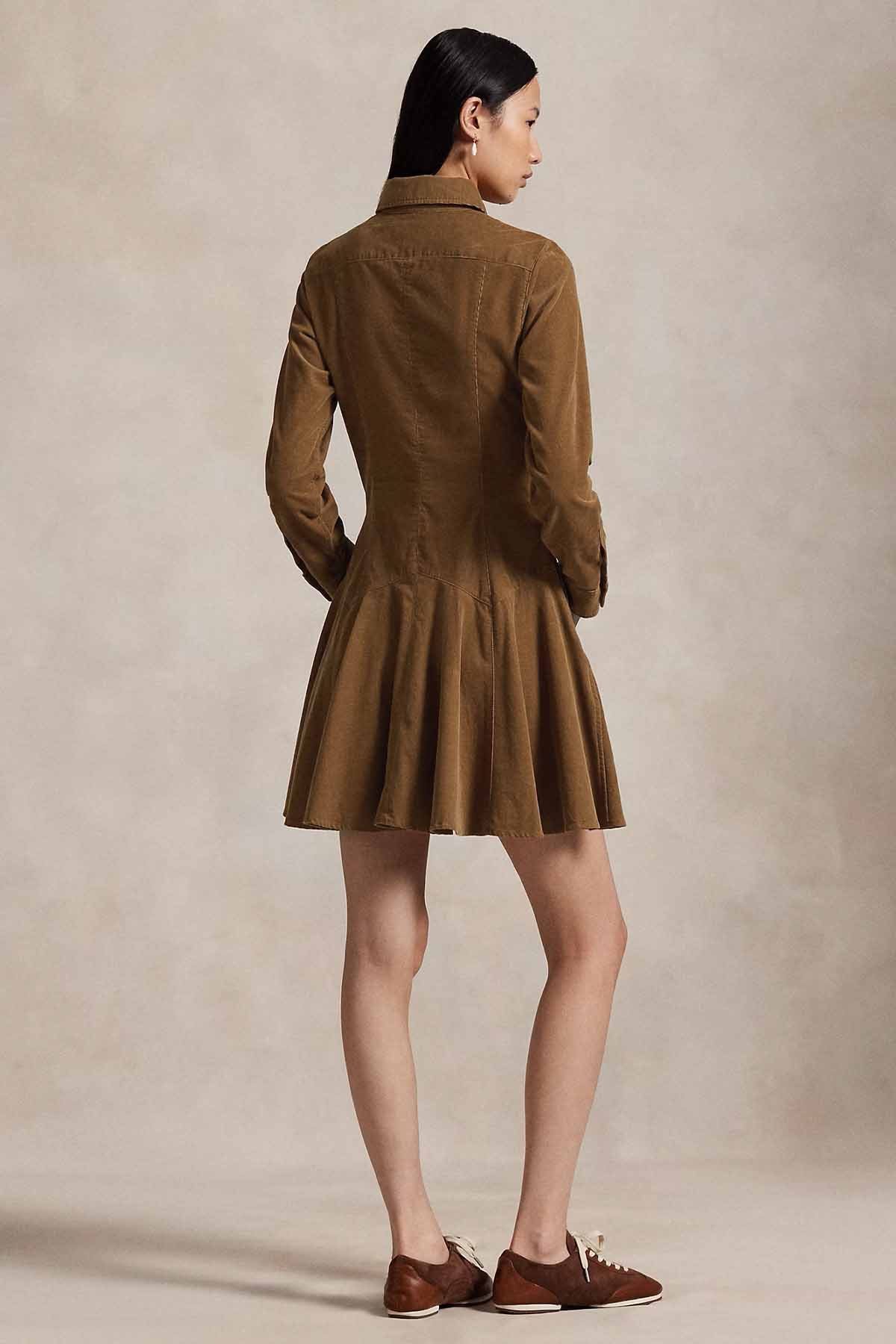 Polo Ralph Lauren Fitilli Kadife Mini Gömlek Elbise