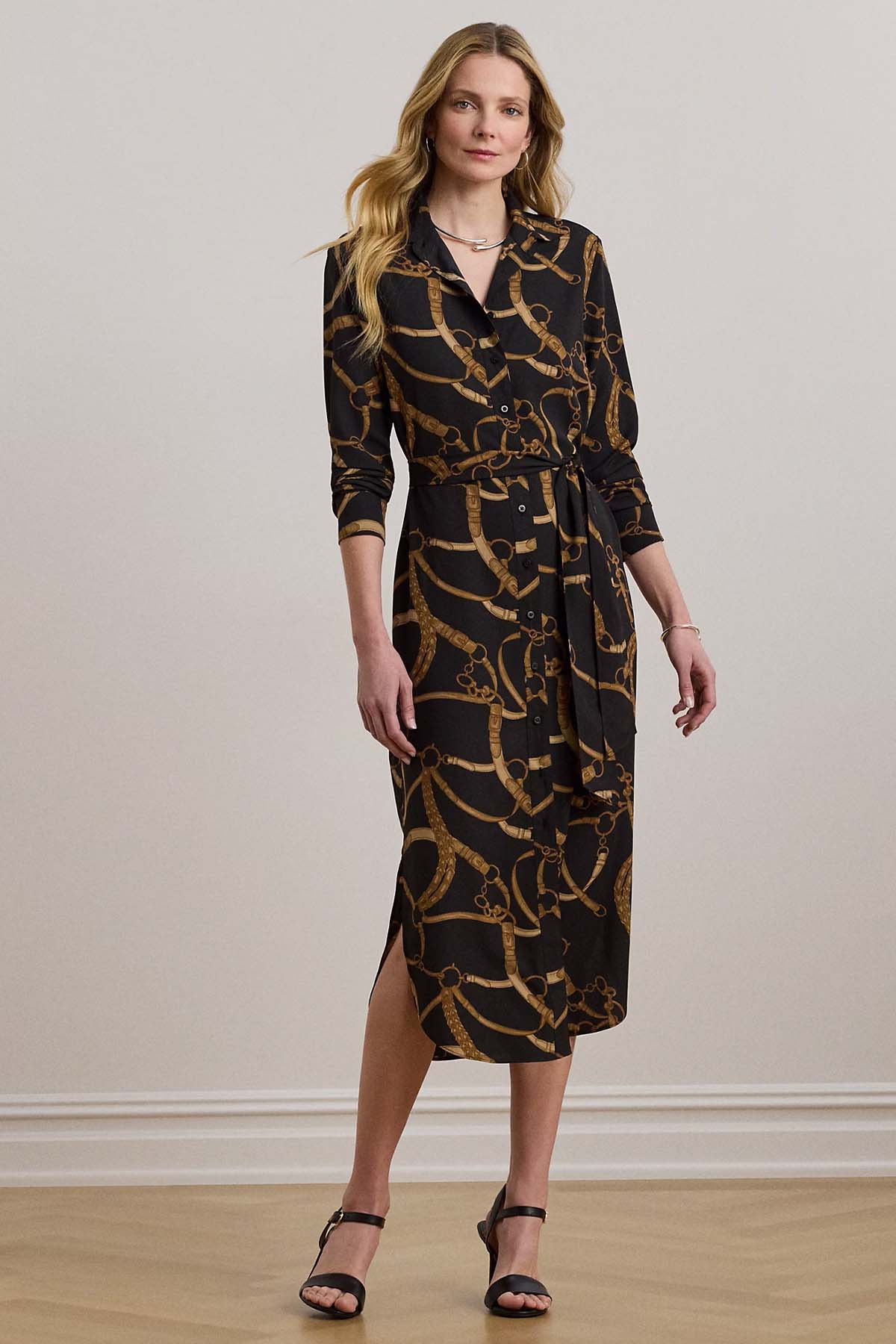 Polo Ralph Lauren Kemerli Midi Gömlek Elbise