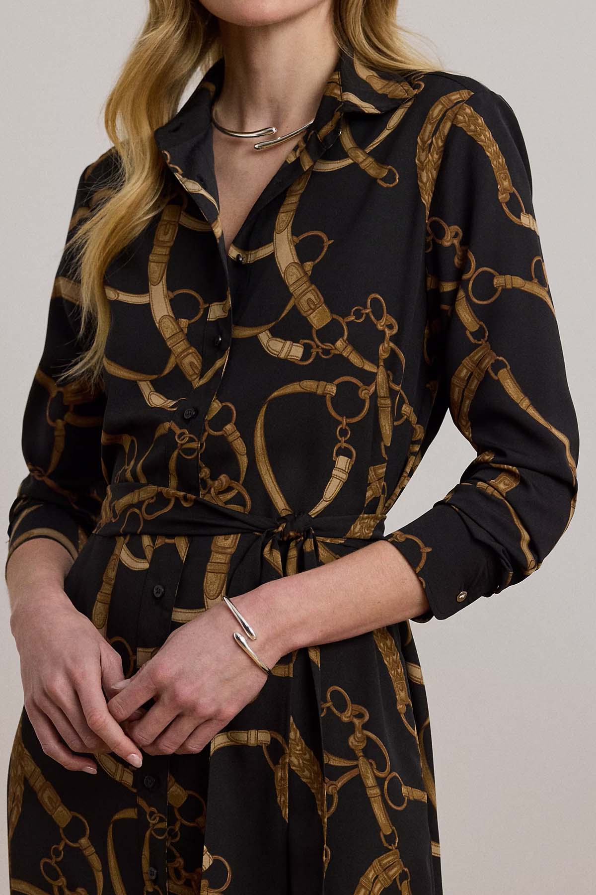 Polo Ralph Lauren Kemerli Midi Gömlek Elbise