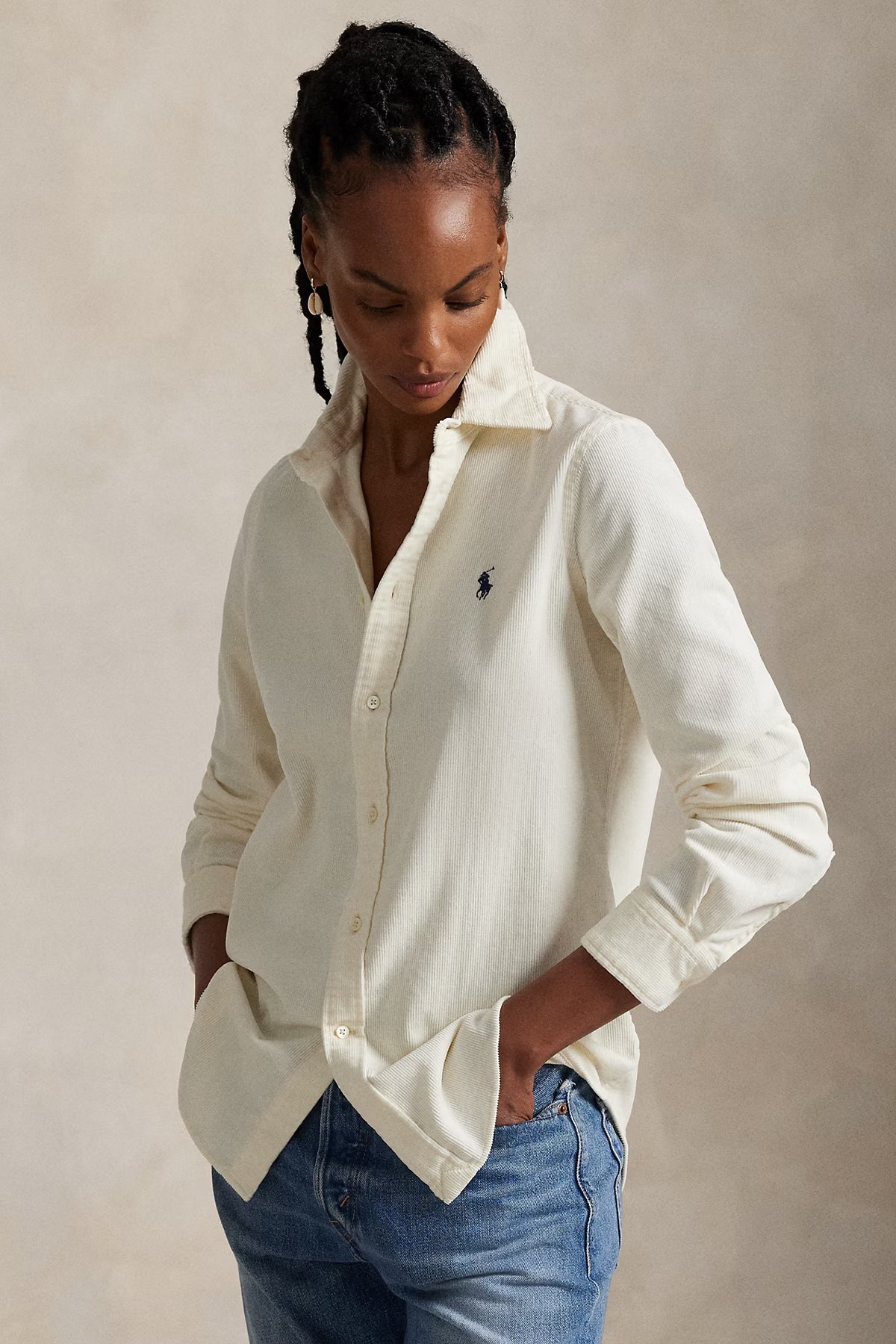 Polo Ralph Lauren Classic Fit Fitilli Kadife Gömlek