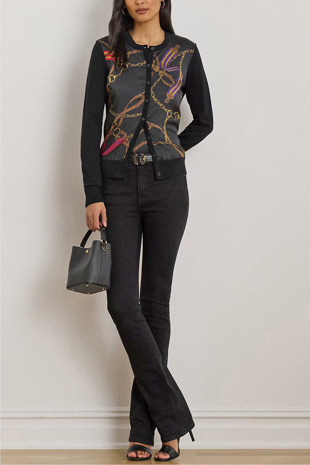 Polo Ralph Lauren Yuvarlak Yaka İnce Örgü Triko Ceket