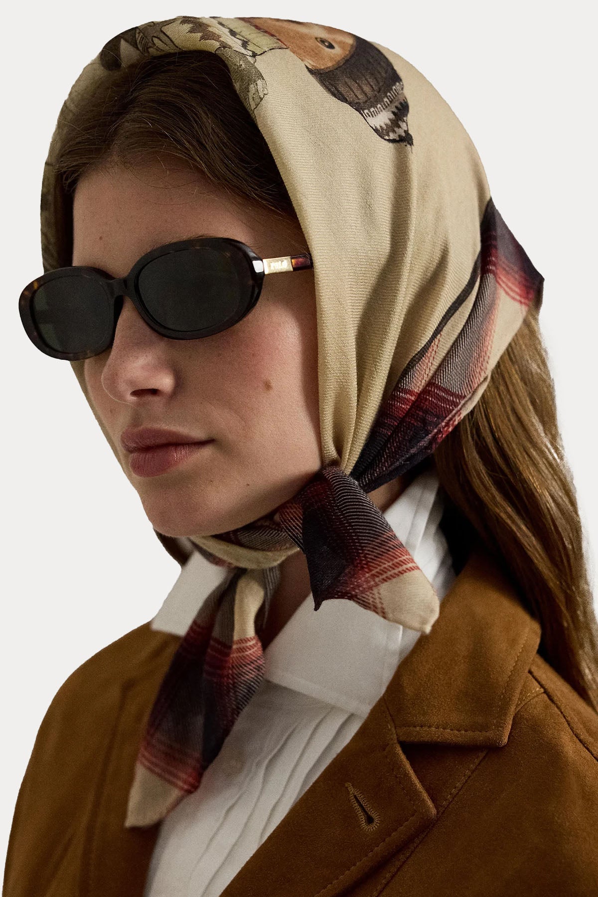 Polo Ralph Lauren Polo Bear Ekose Desenli İpek Yün Fular