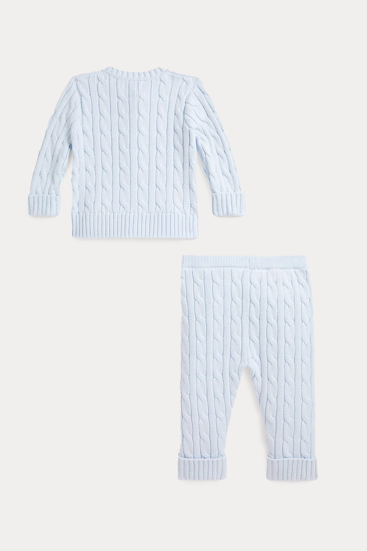 Polo Ralph Lauren Kids 12 Aylık Erkek Bebek Saç Örgü Triko Pantolon Set