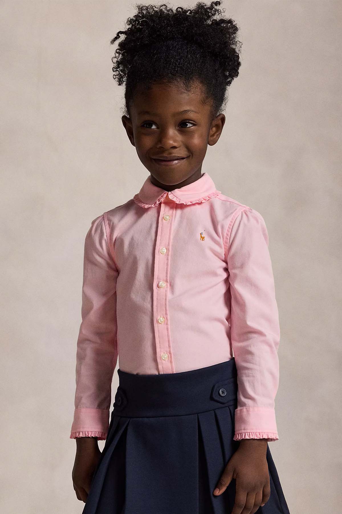 Polo Ralph Lauren Kids 3-4 Yaş Kız Çocuk Fırfırlı Yaka Oxford Gömlek