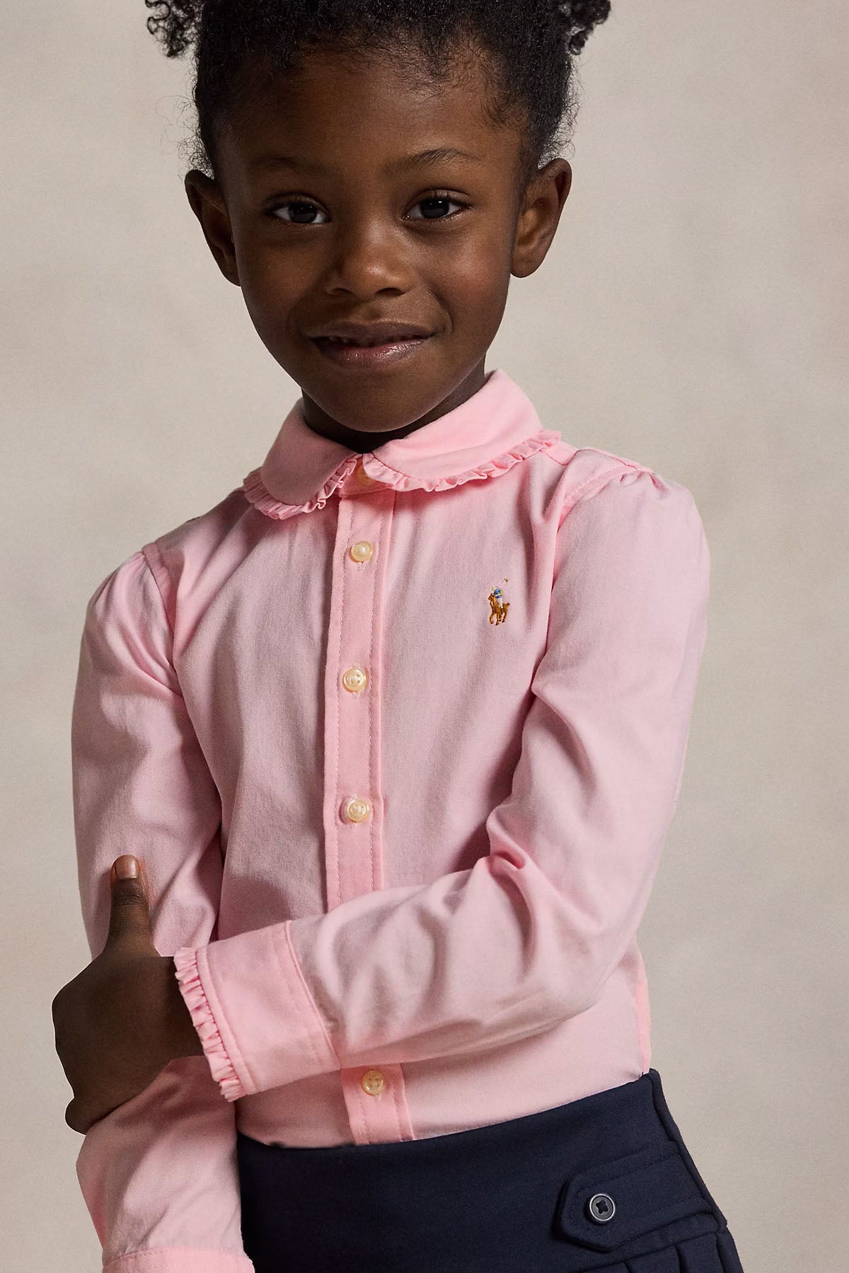 Polo Ralph Lauren Kids 3-4 Yaş Kız Çocuk Fırfırlı Yaka Oxford Gömlek