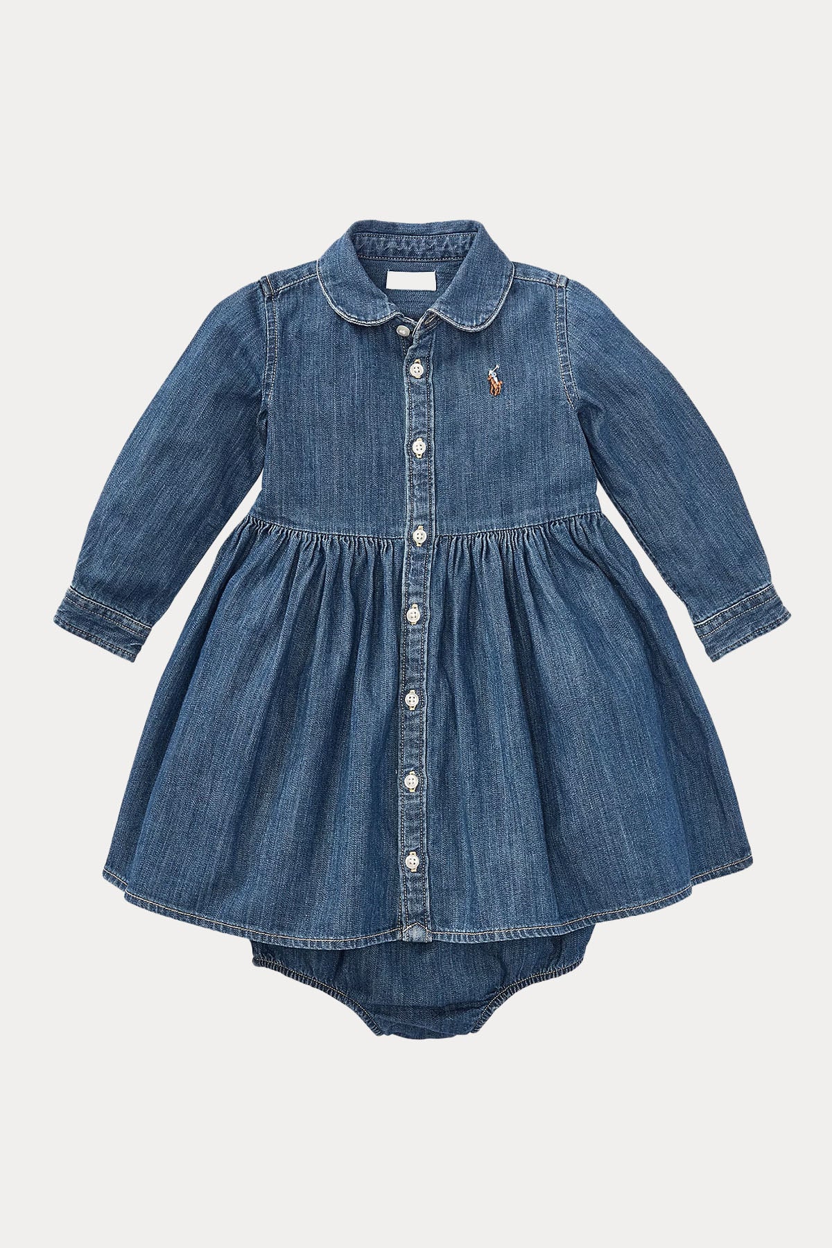 Polo Ralph Lauren Kids 18-24 Aylık Kız Bebek Denim Gömlek Elbise