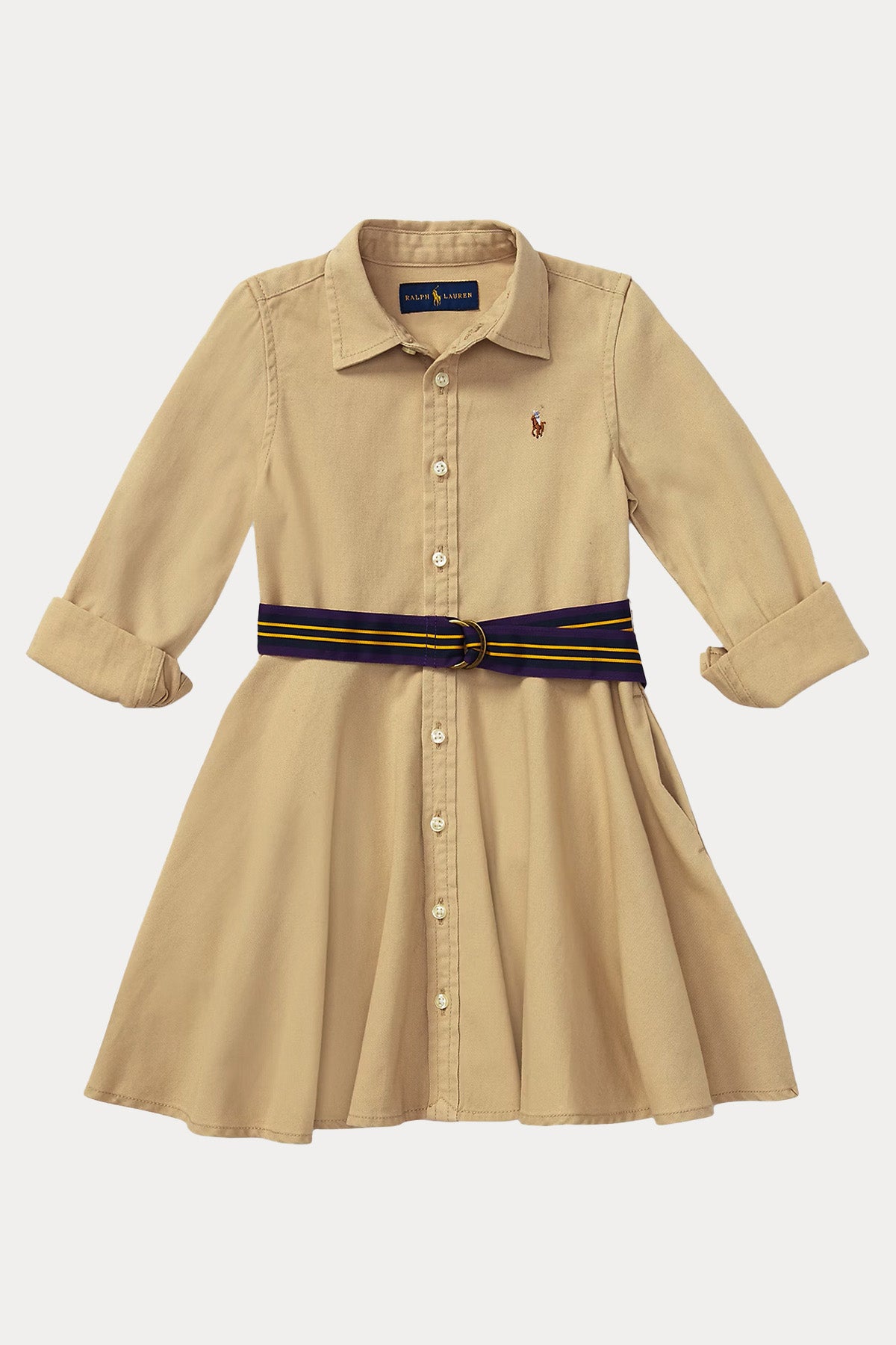 Polo Ralph Lauren Kids 3-5 Yaş Kız Çocuk Kemerli Gömlek Elbise