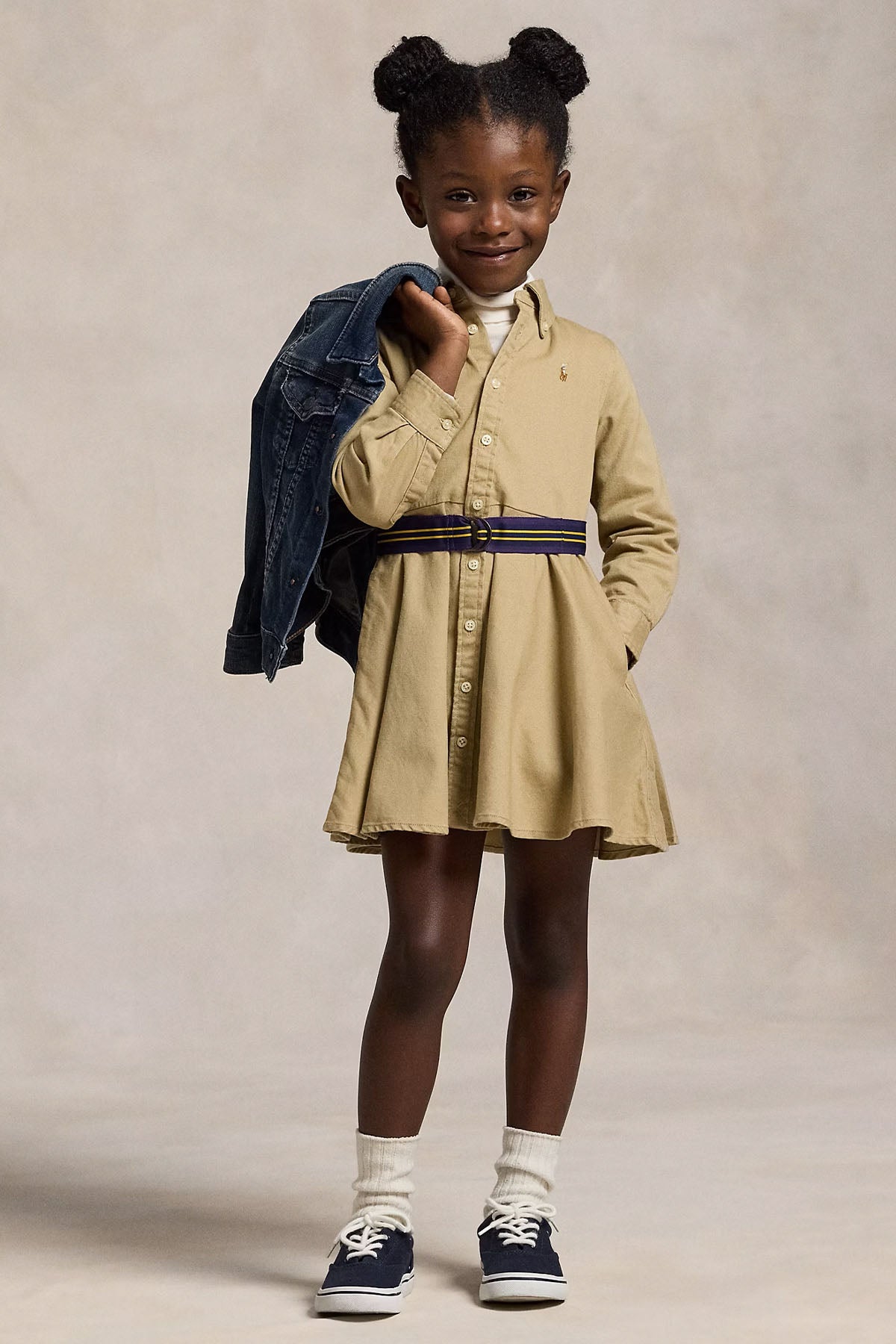 Polo Ralph Lauren Kids 3-5 Yaş Kız Çocuk Kemerli Gömlek Elbise