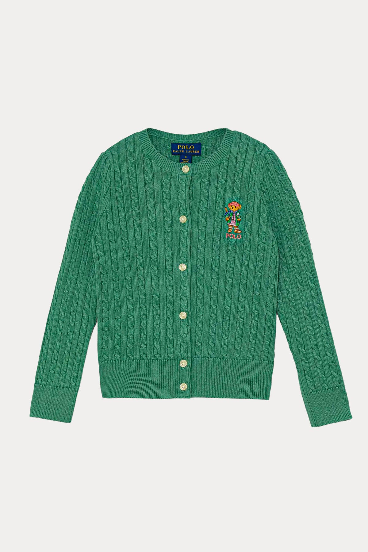 Polo Ralph Lauren Kids 4 Yaş Kız Çocuk Saç Örgü Polo Bear Triko Ceket