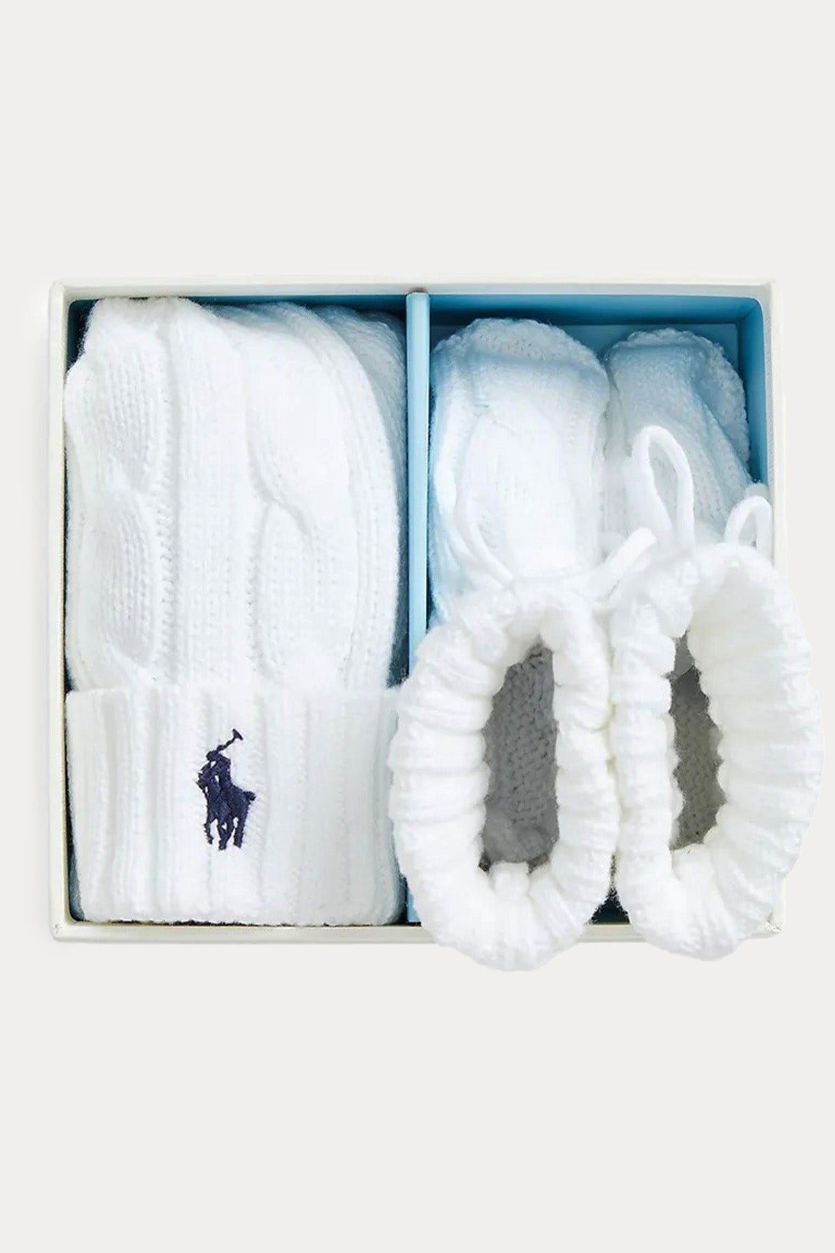 Polo Ralph Lauren Kids 6-9 Aylık Unisex Bebek Saç Örgü Bere Patik Set