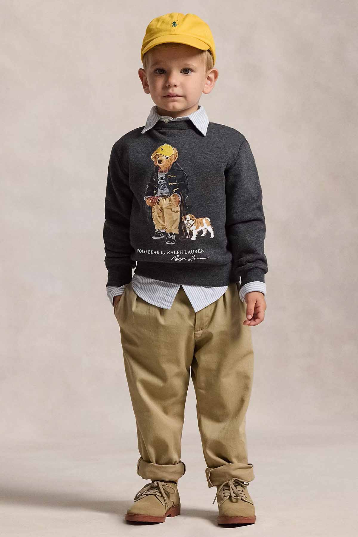 Polo Ralph Lauren Kids 4-6 Yaş Unisex Çocuk Şardonlu Polo Bear Sweatshirt