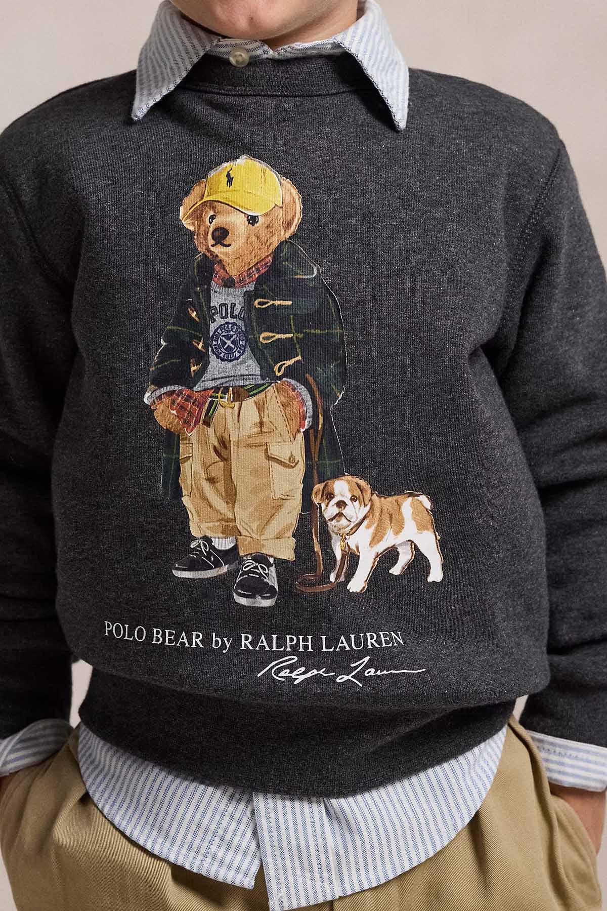 Polo Ralph Lauren Kids 4-6 Yaş Unisex Çocuk Şardonlu Polo Bear Sweatshirt