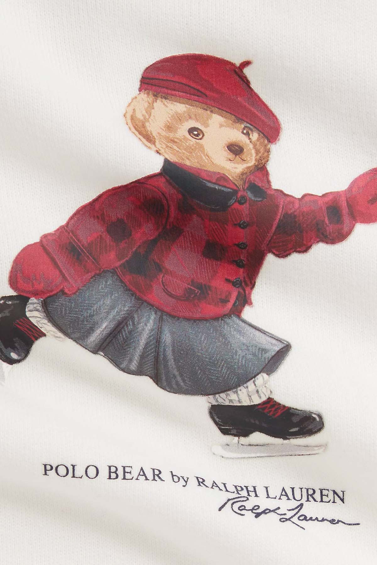Polo Ralph Lauren Kids 12-18 Aylık Kız Bebek Polo Bear Şardonlu Mini Sweatshirt Elbise