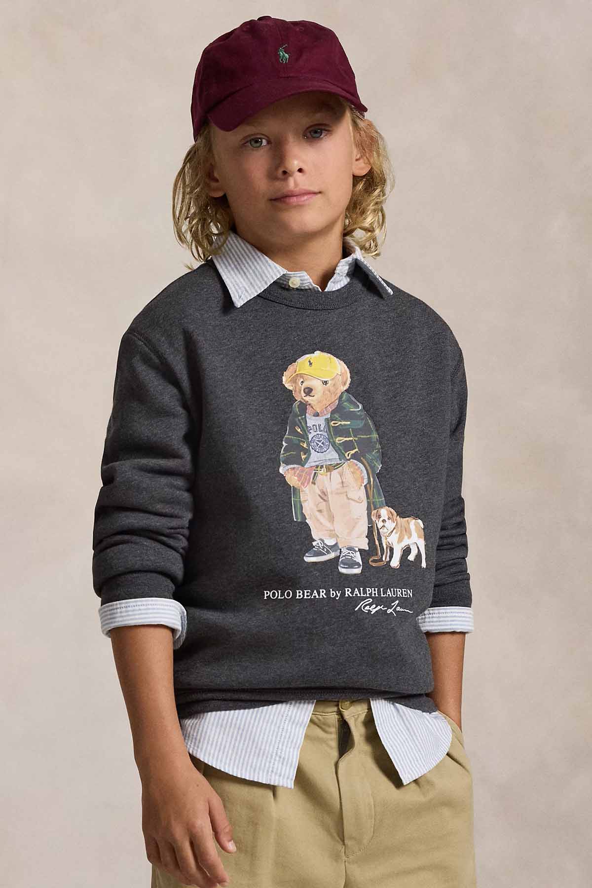Polo Ralph Lauren Kids S-L Beden Unisex Çocuk Polo Bear Şardonlu Sweatshirt