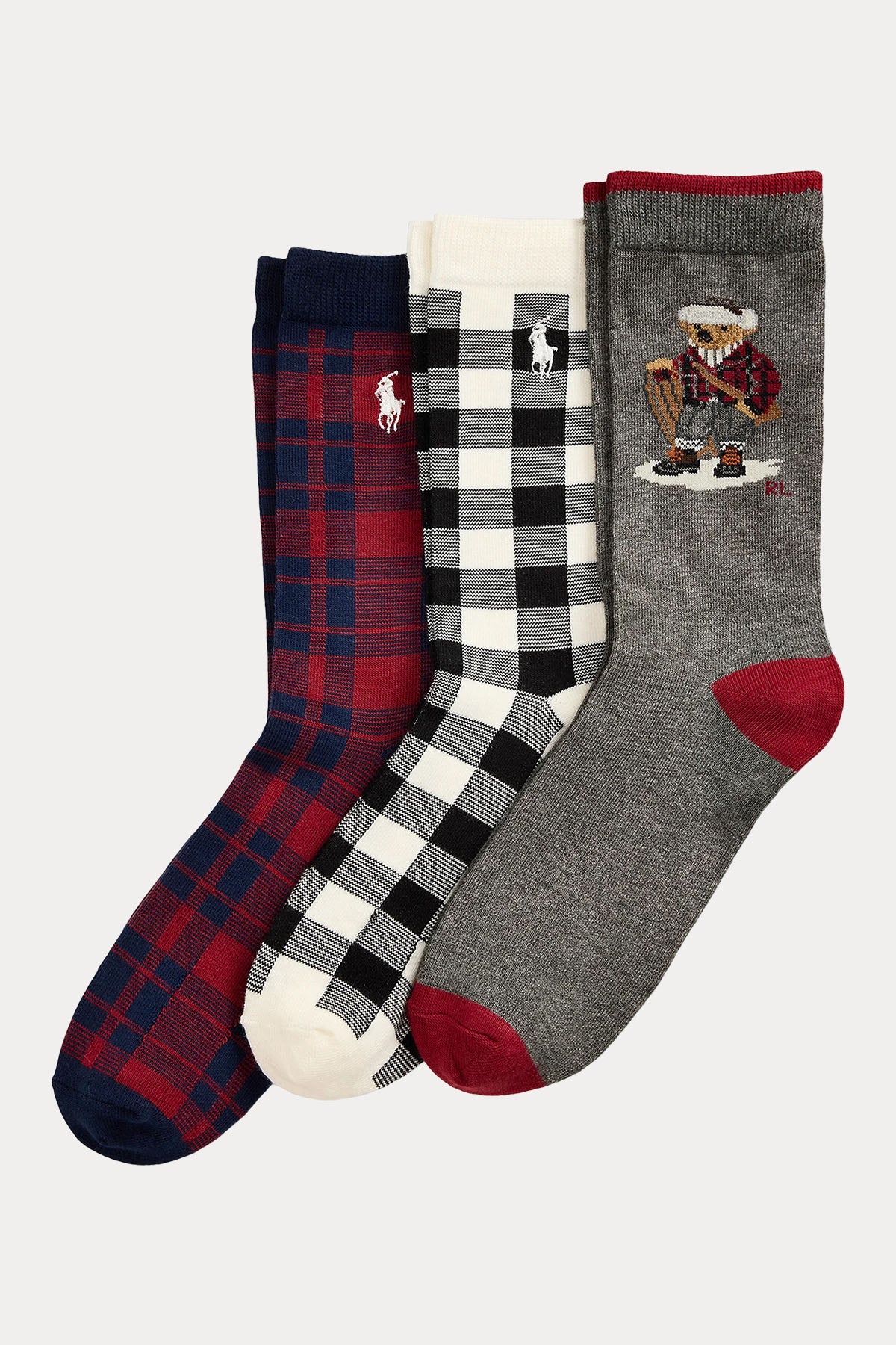 Polo Ralph Lauren Kids 8-11 Yaş Unisex Çocuk 3'lü Paket Polo Bear Çorap