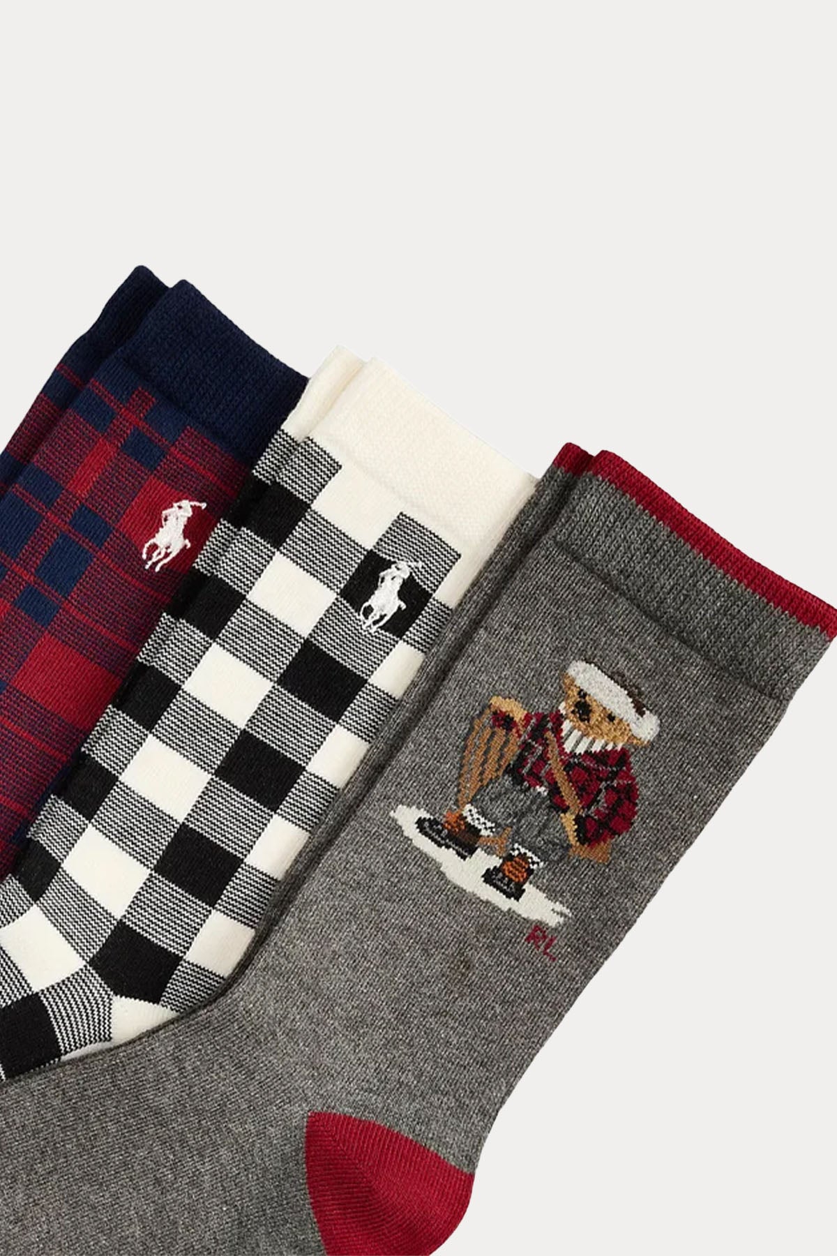 Polo Ralph Lauren Kids 8-11 Yaş Unisex Çocuk 3'lü Paket Polo Bear Çorap