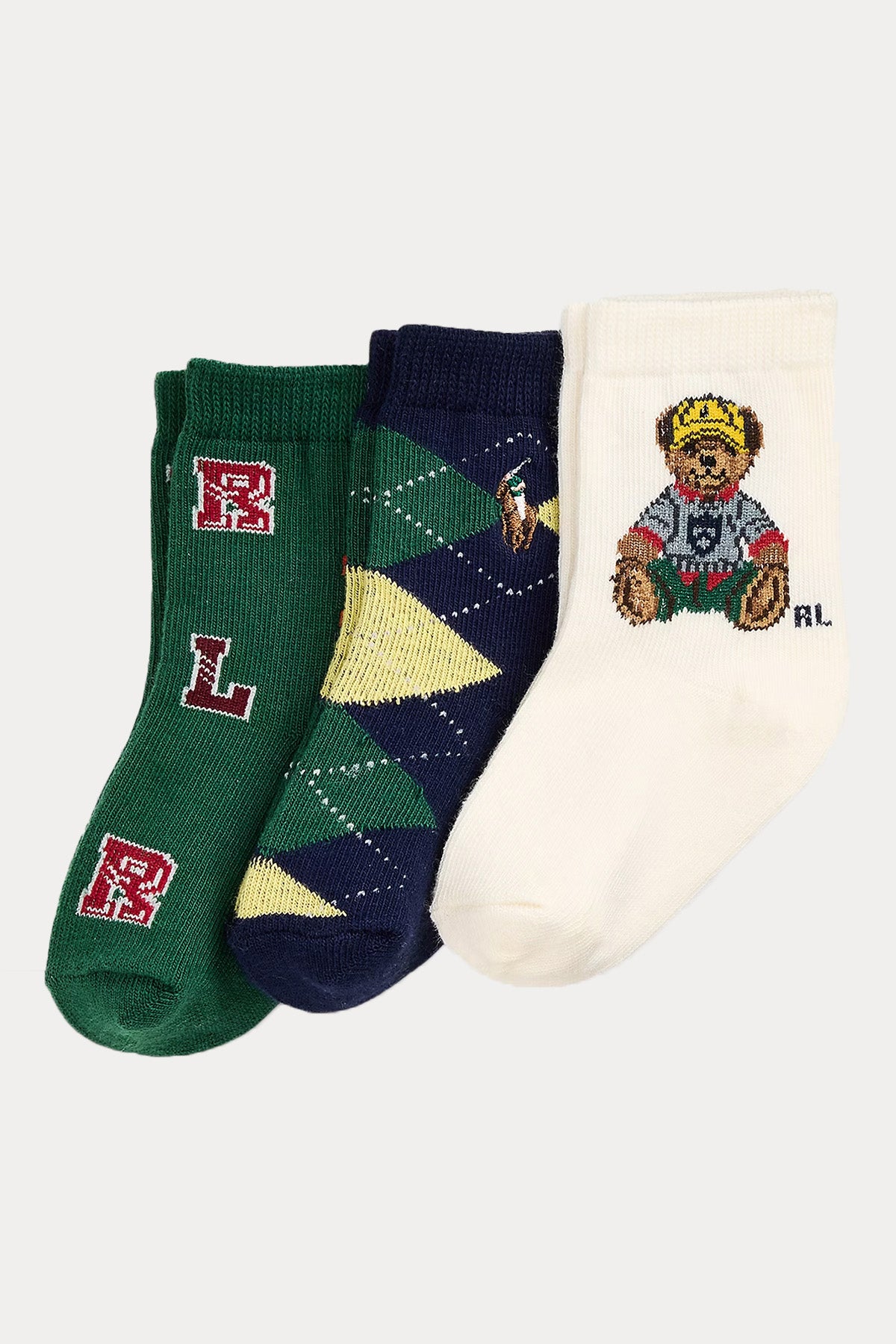 Polo Ralph Lauren Kids 6-24 Aylık Erkek Bebek Polo Bear 3'lü Paket Çorap