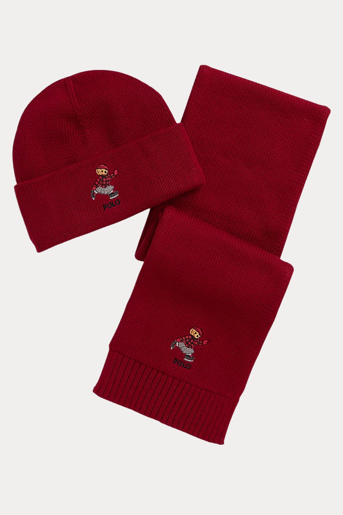 Polo Ralph Lauren Kids L-XL Beden Kız Çocuk Polo Bear Örgü Bere Ve Atkı Seti