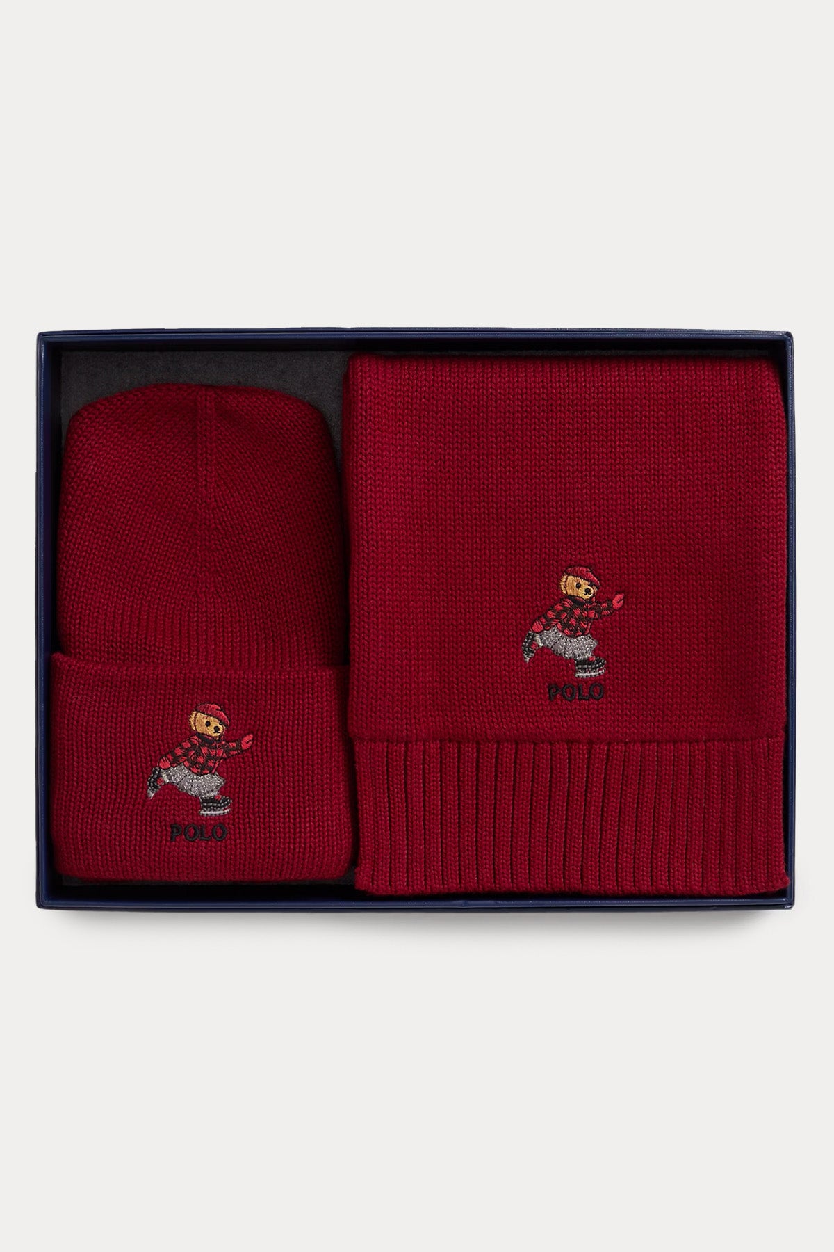 Polo Ralph Lauren Kids L-XL Beden Kız Çocuk Polo Bear Örgü Bere Ve Atkı Seti