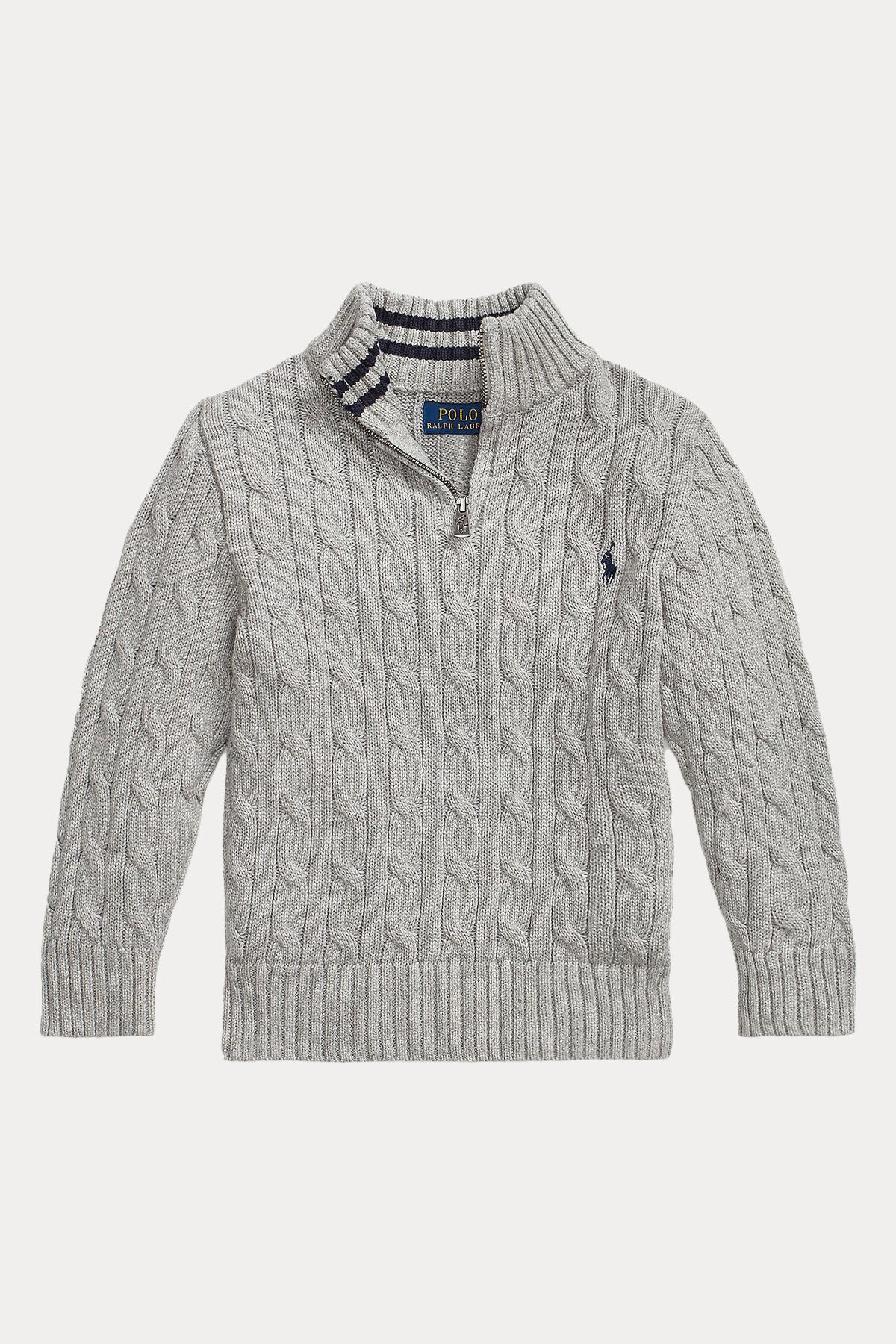 Polo Ralph Lauren Kids 5 Yaş Erkek Çocuk Yarım Fermuarlı Saç Örgü Triko