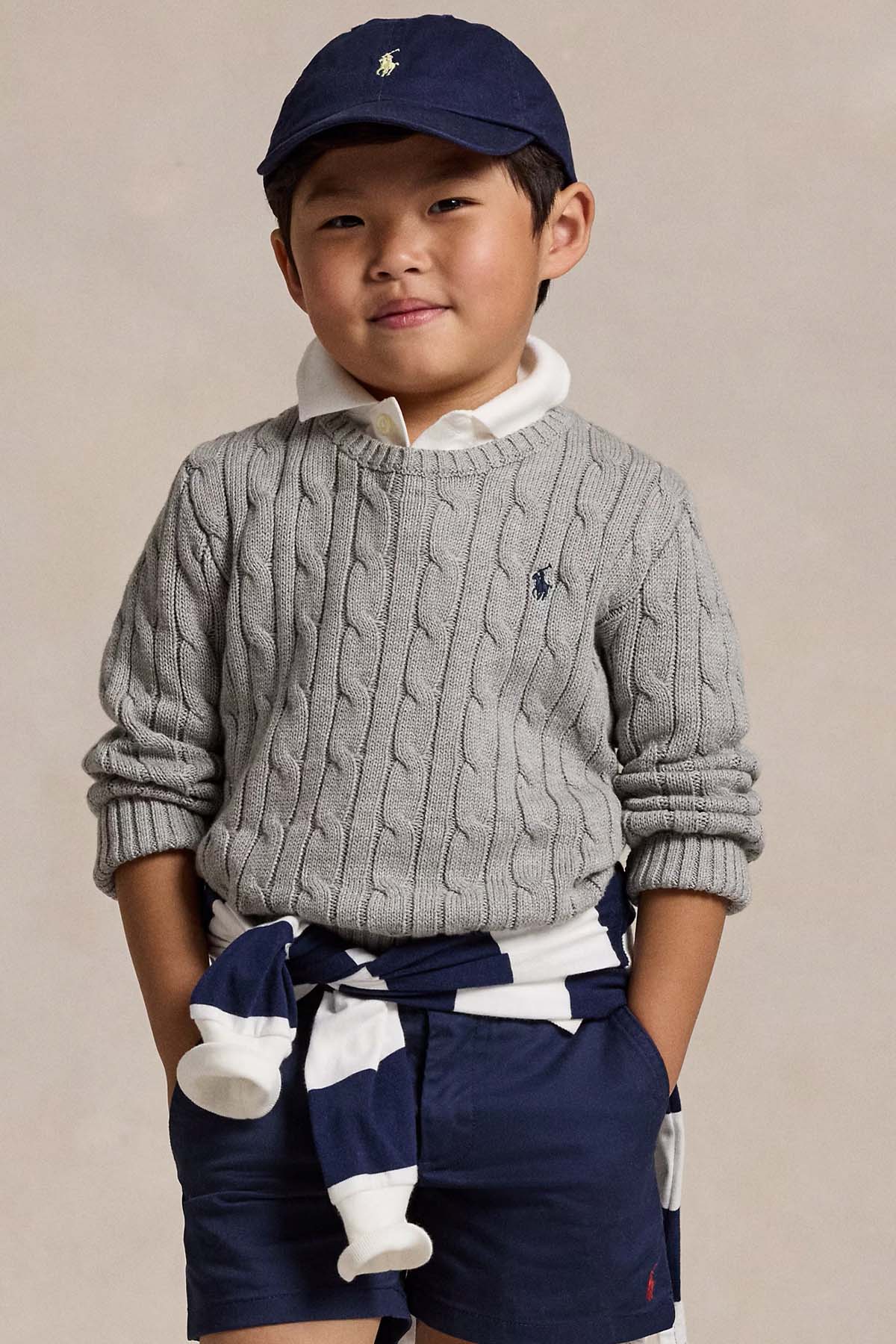 Polo Ralph Lauren Kids 6-7 Yaş Unisex Çocuk Saç Örgü Triko