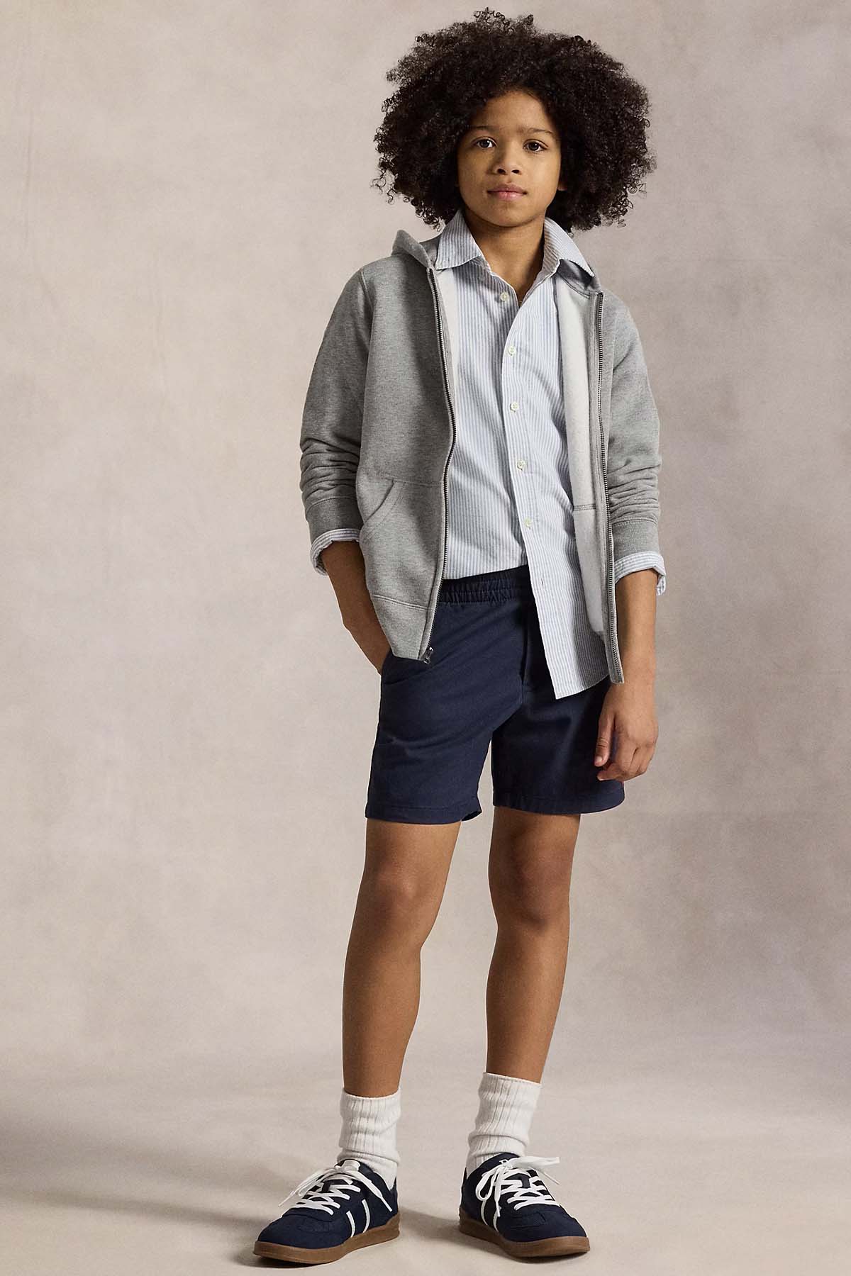 Polo Ralph Lauren Kids S-L Beden Unisex Çocuk Şardonlu Kapüşonlu Sweatshirt Ceket